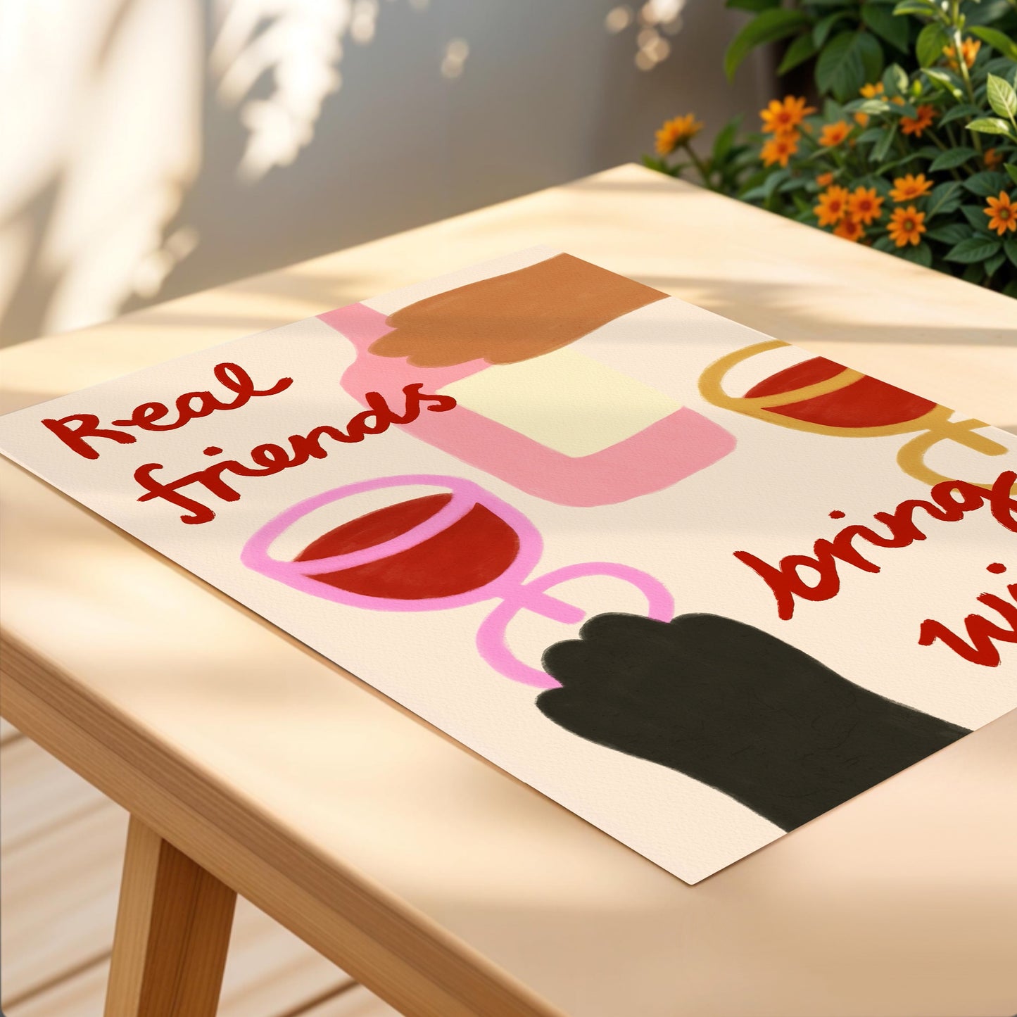 Friends Bring Wine Print