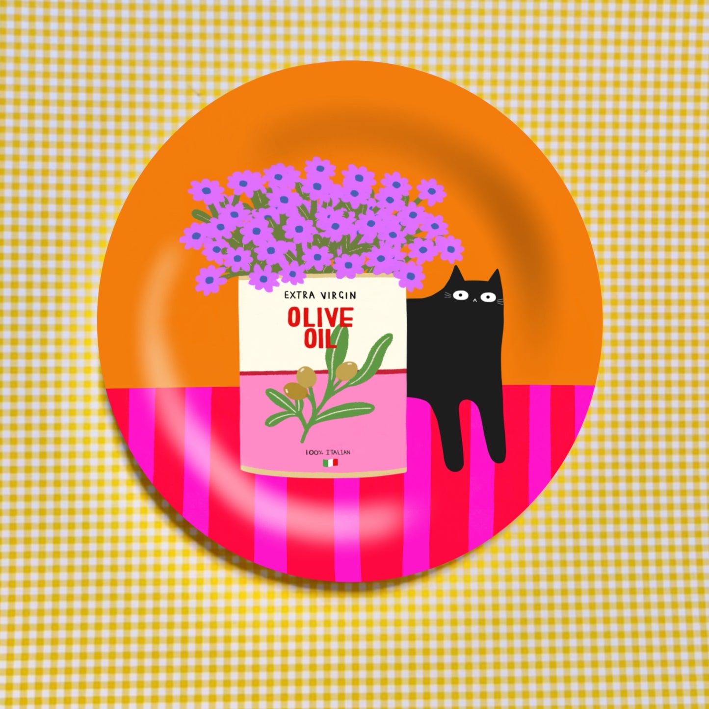 Flowers And Olive Oil - Ceramic Plate