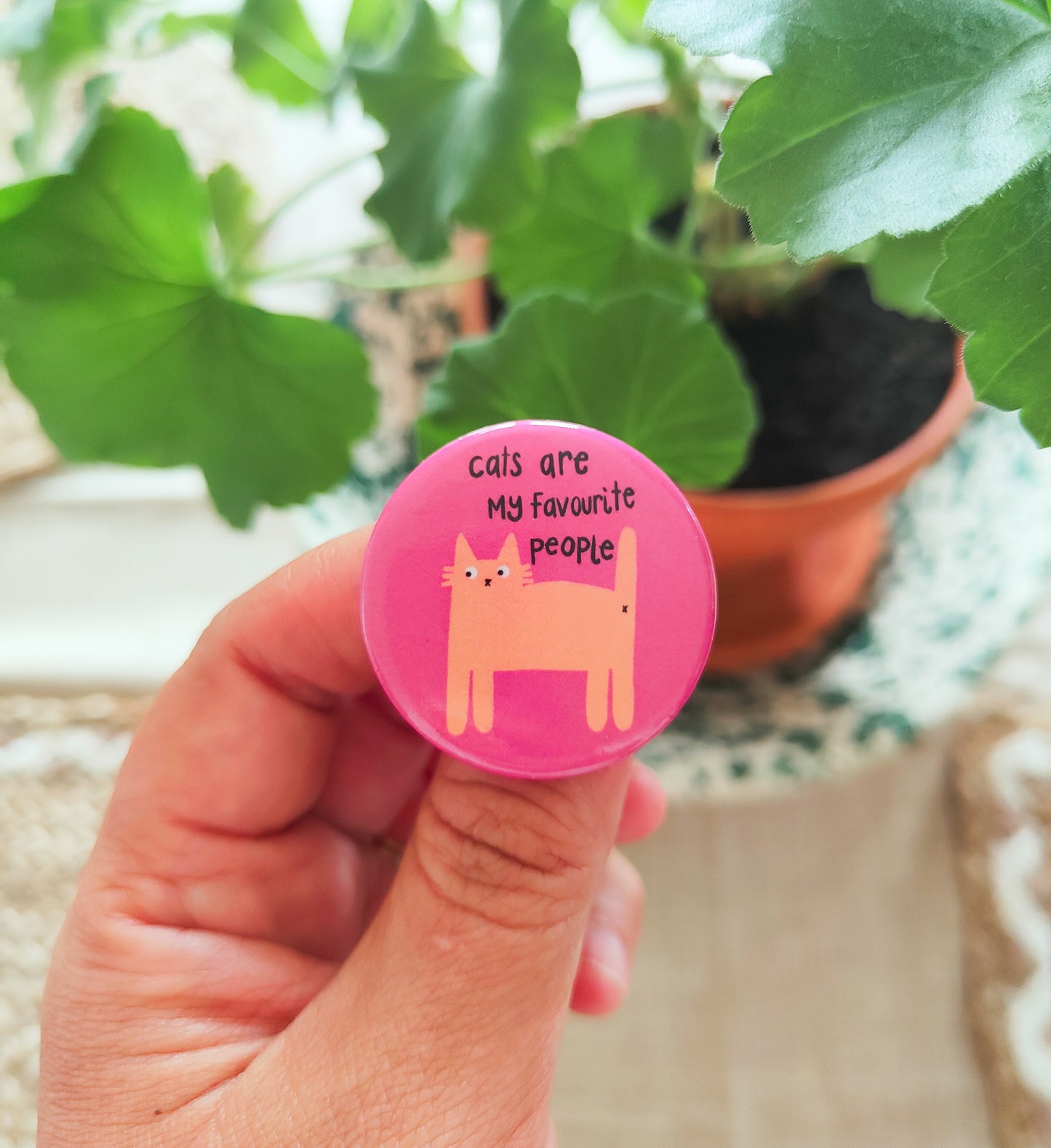 Cats Are My Favourite People - Button Pin Badge - Cat Quote Pin, Funny Gifts