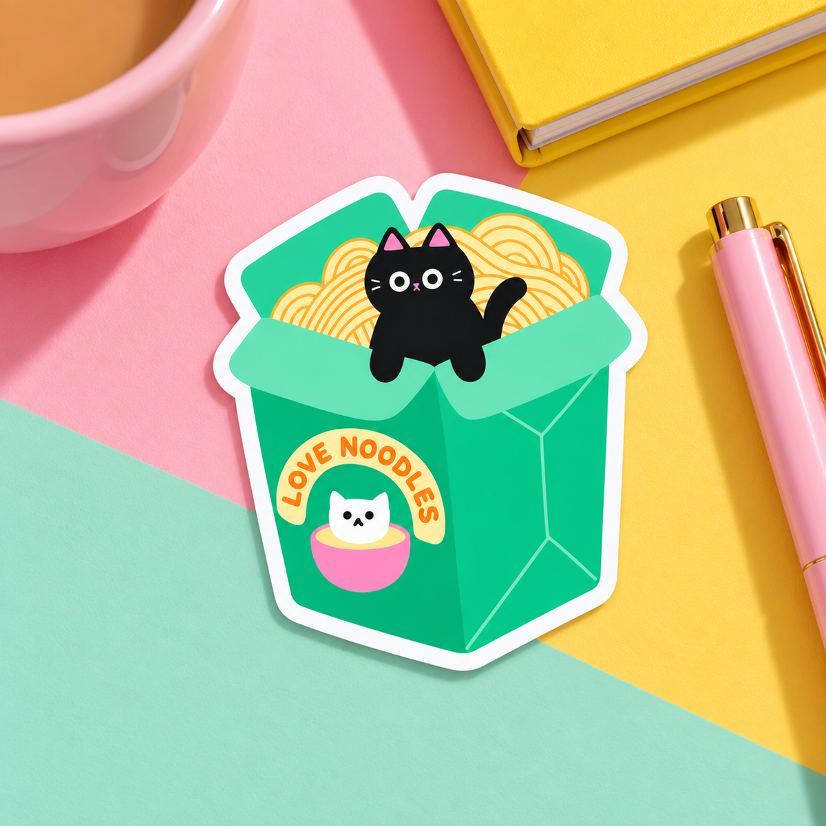 Love Noodles - Cat Vinyl Sticker