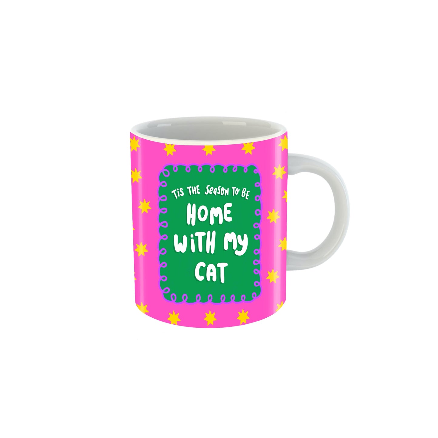 Home With My Cat Christmas Mug