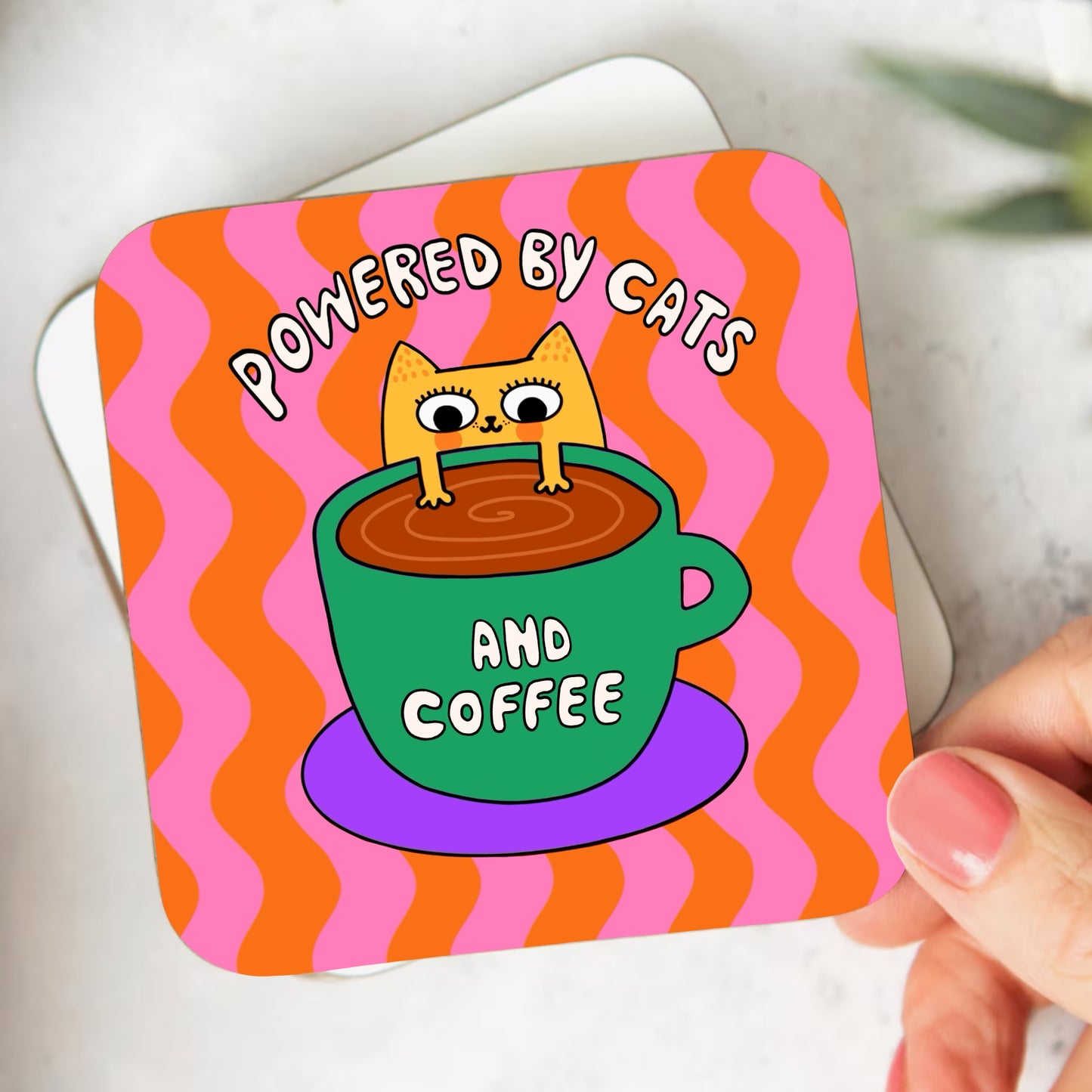 Sous-verre Chats et café