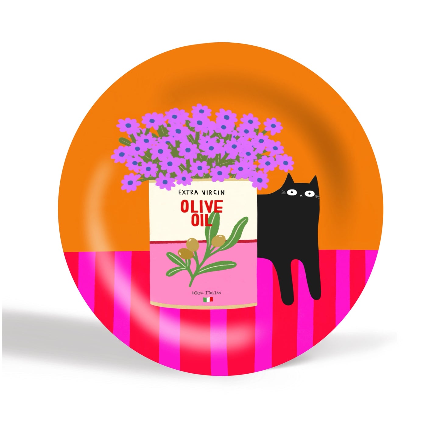 Flowers And Olive Oil - Ceramic Plate