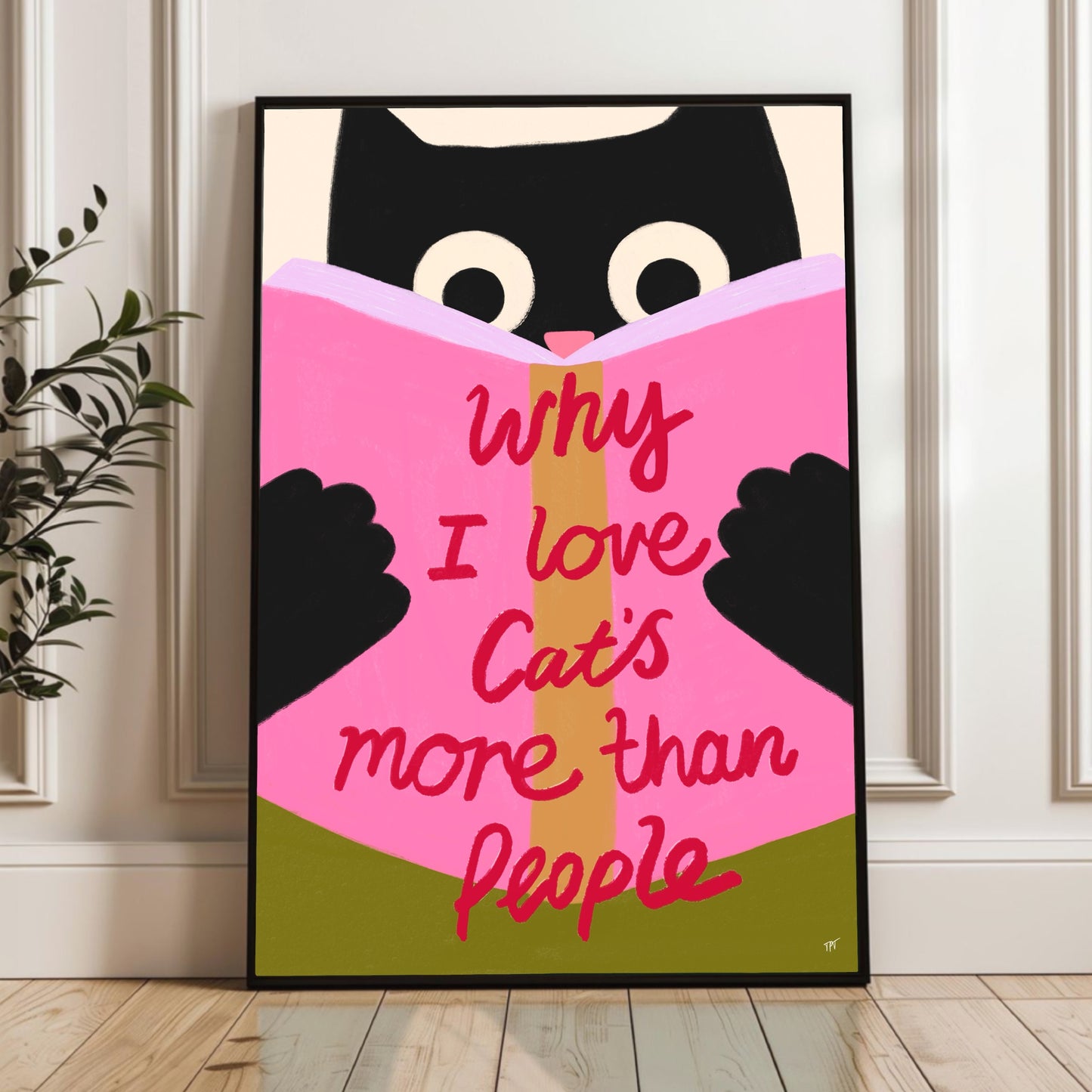 Reading Cat Print