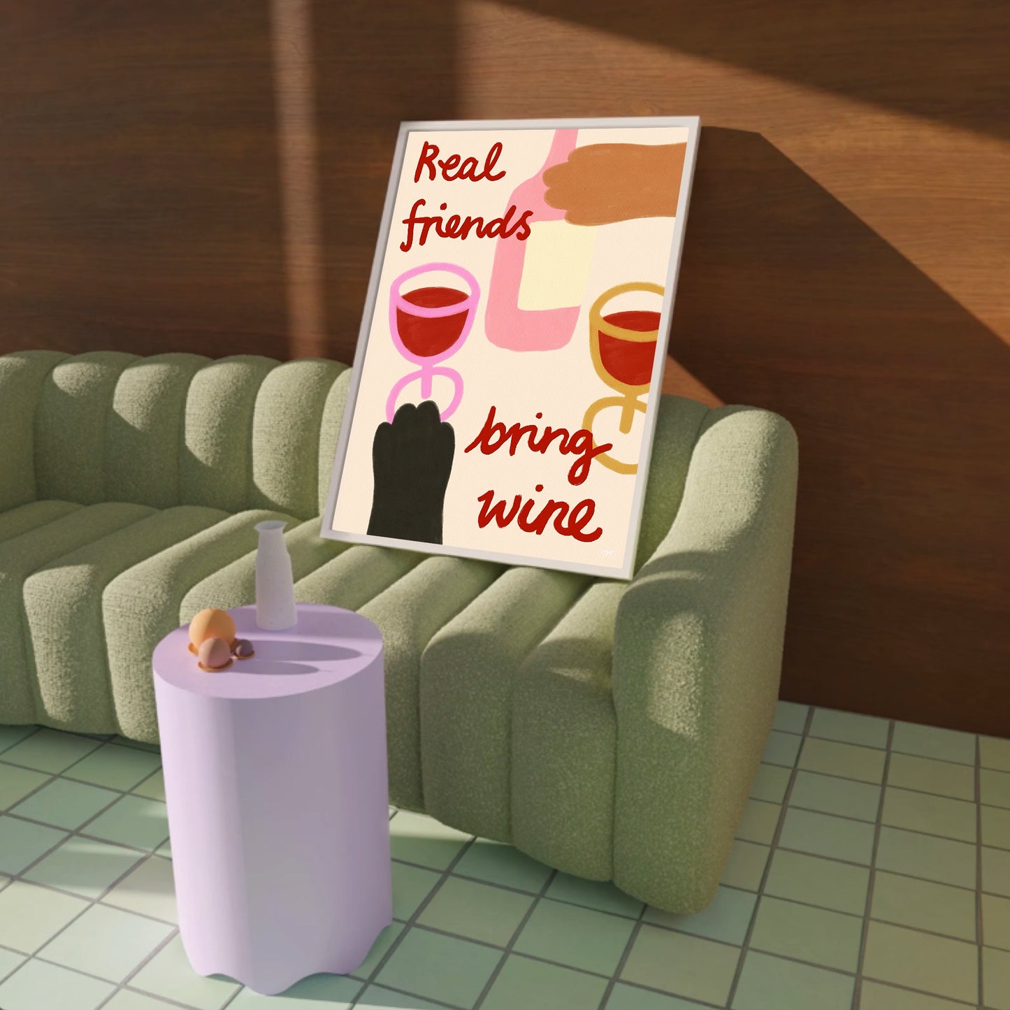 Friends Bring Wine Print