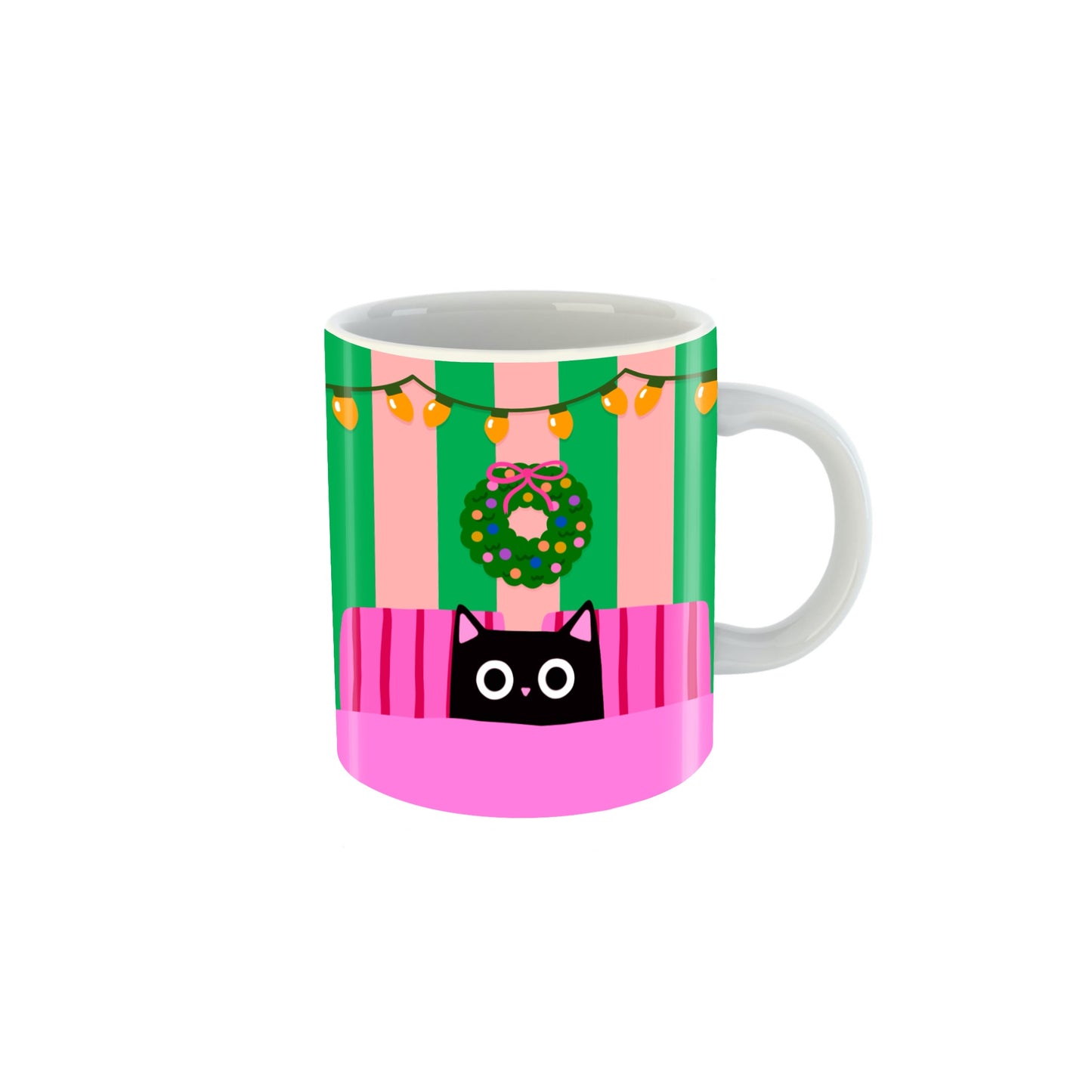 Cat Bed Christmas Mug