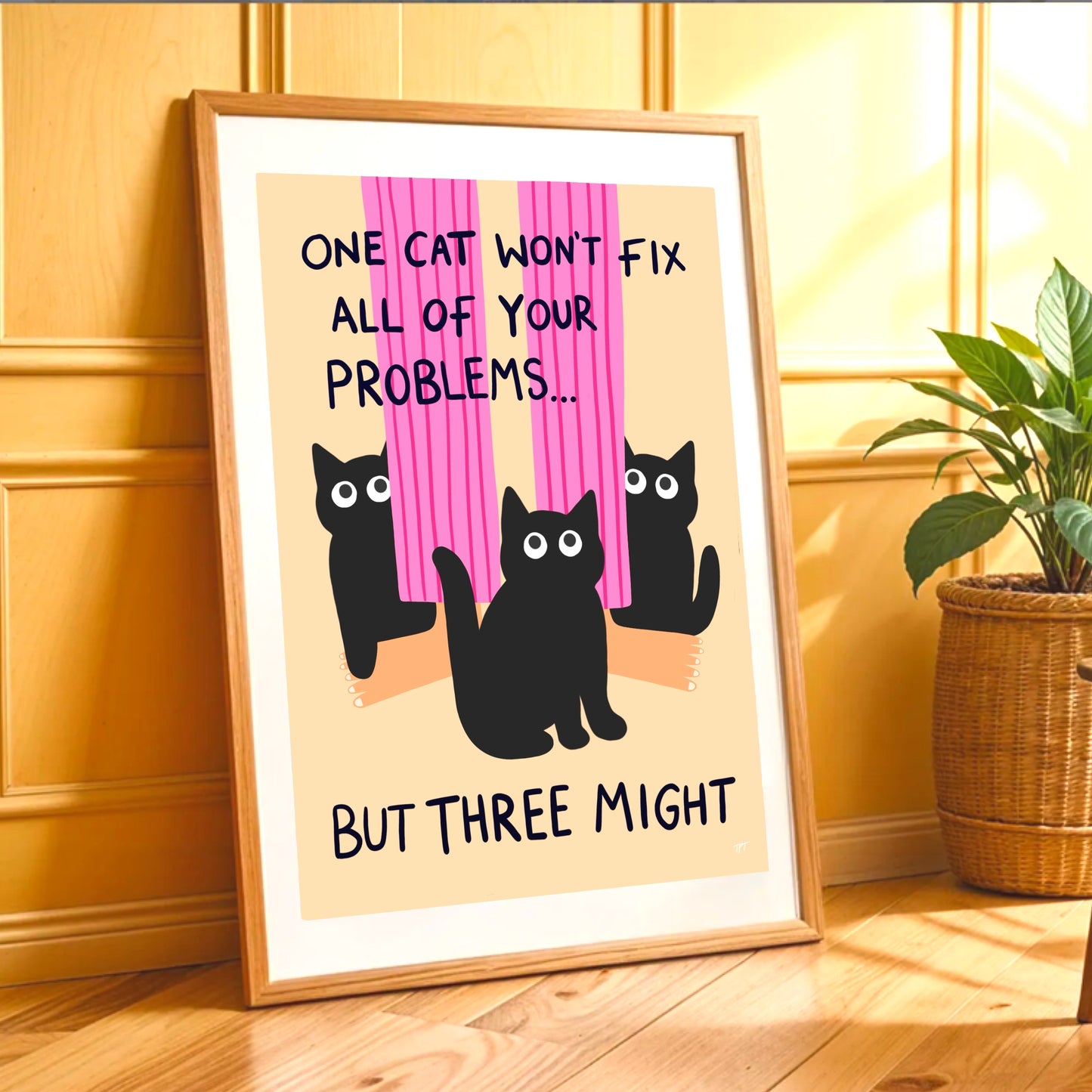 Three Cats Wall print