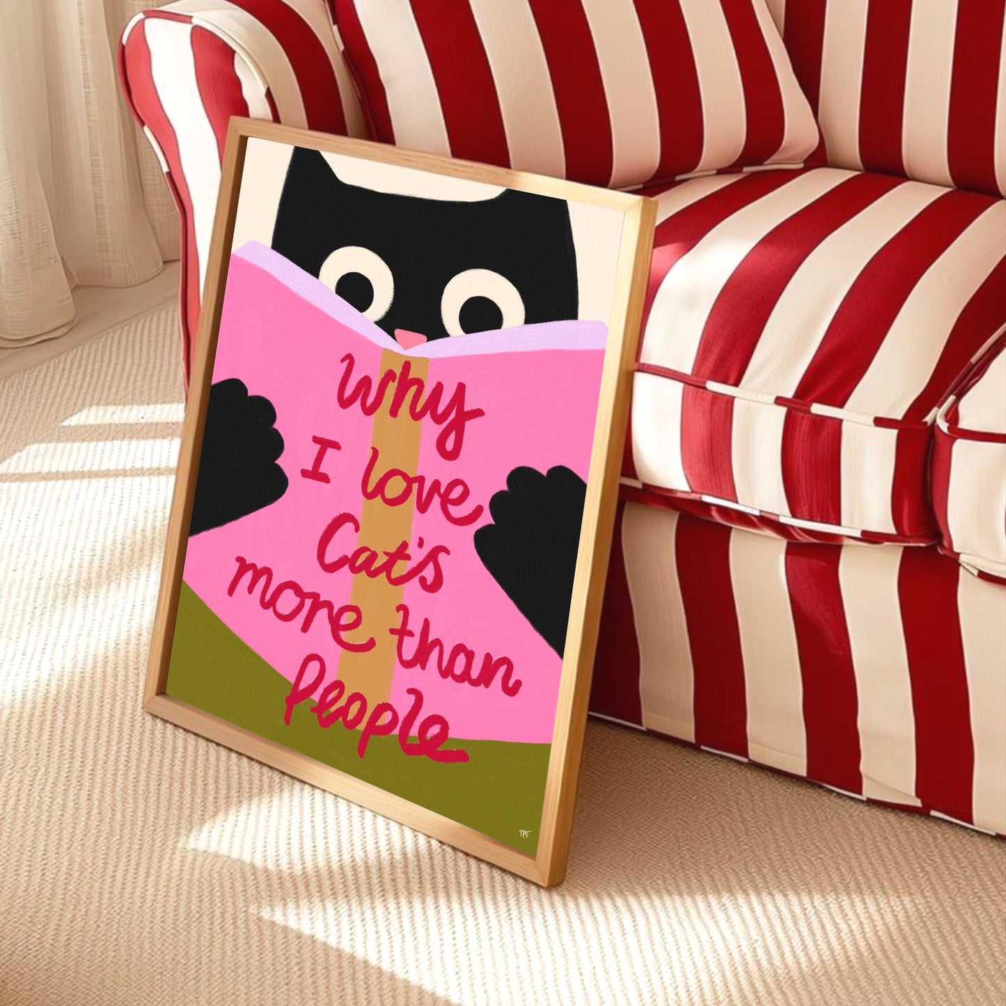 Reading Cat Print