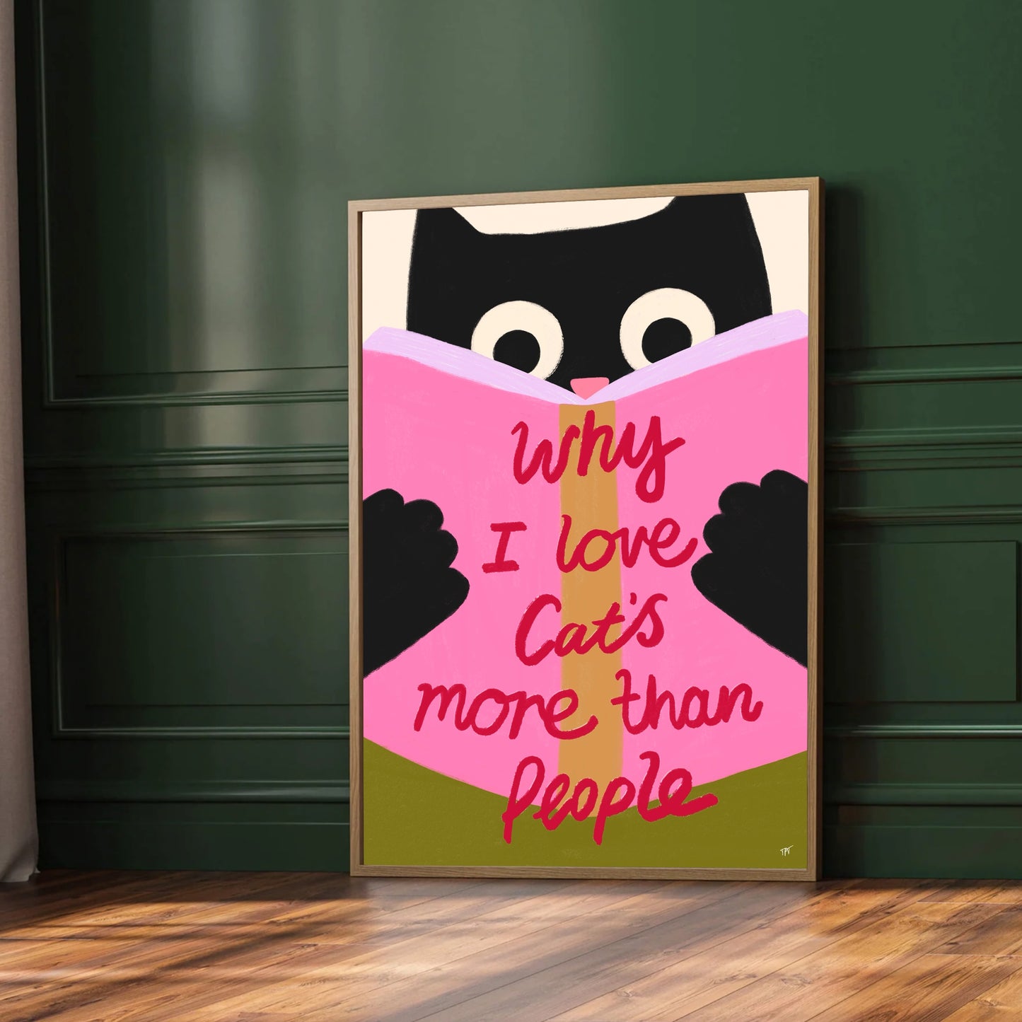 Reading Cat Print