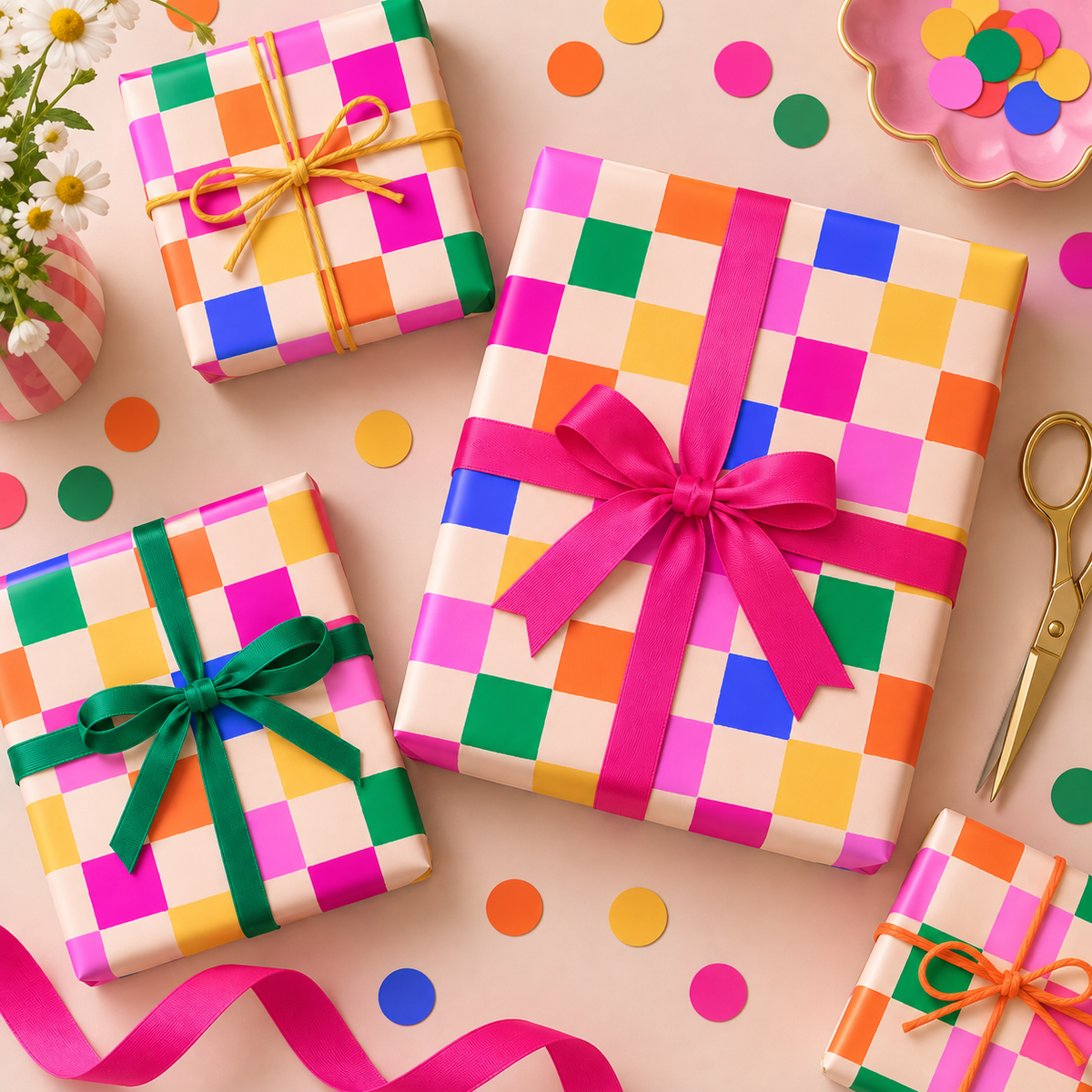 Colourful Squares - Wrapping Paper Sheet