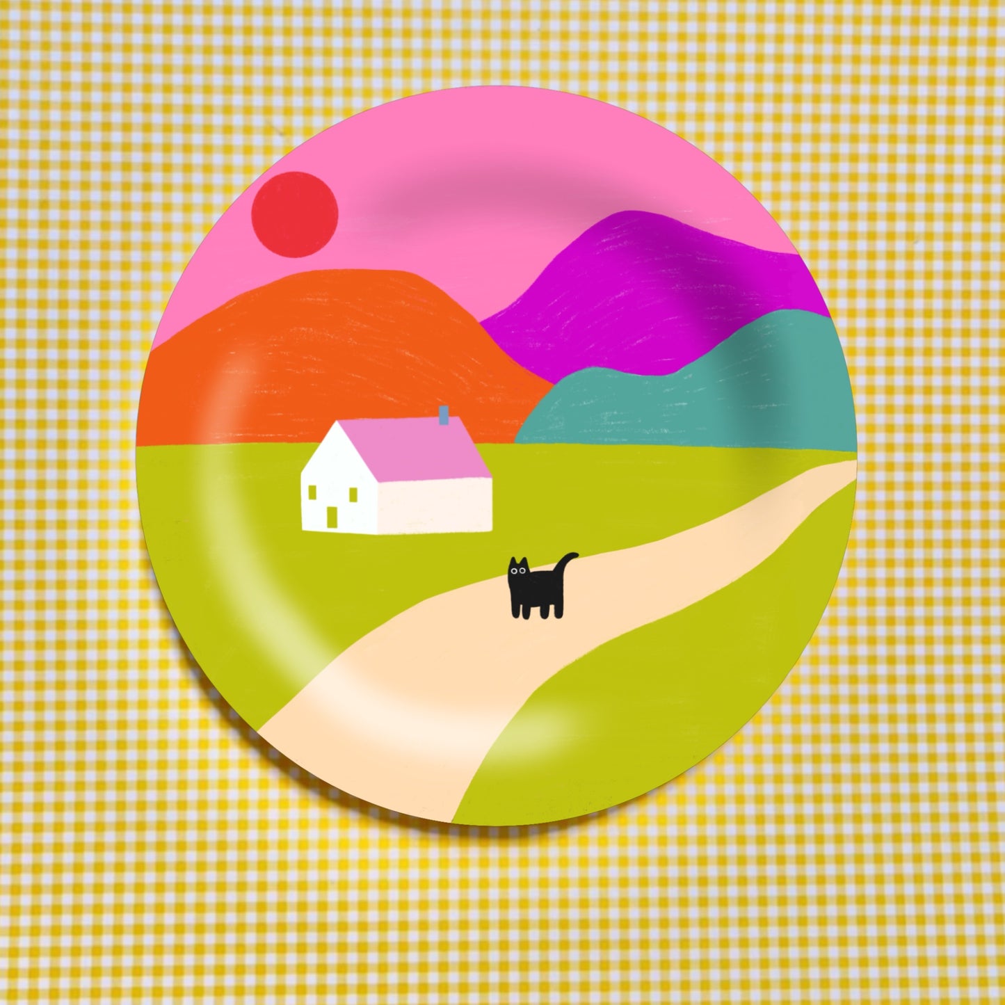 Pink Roof - Ceramic Plate
