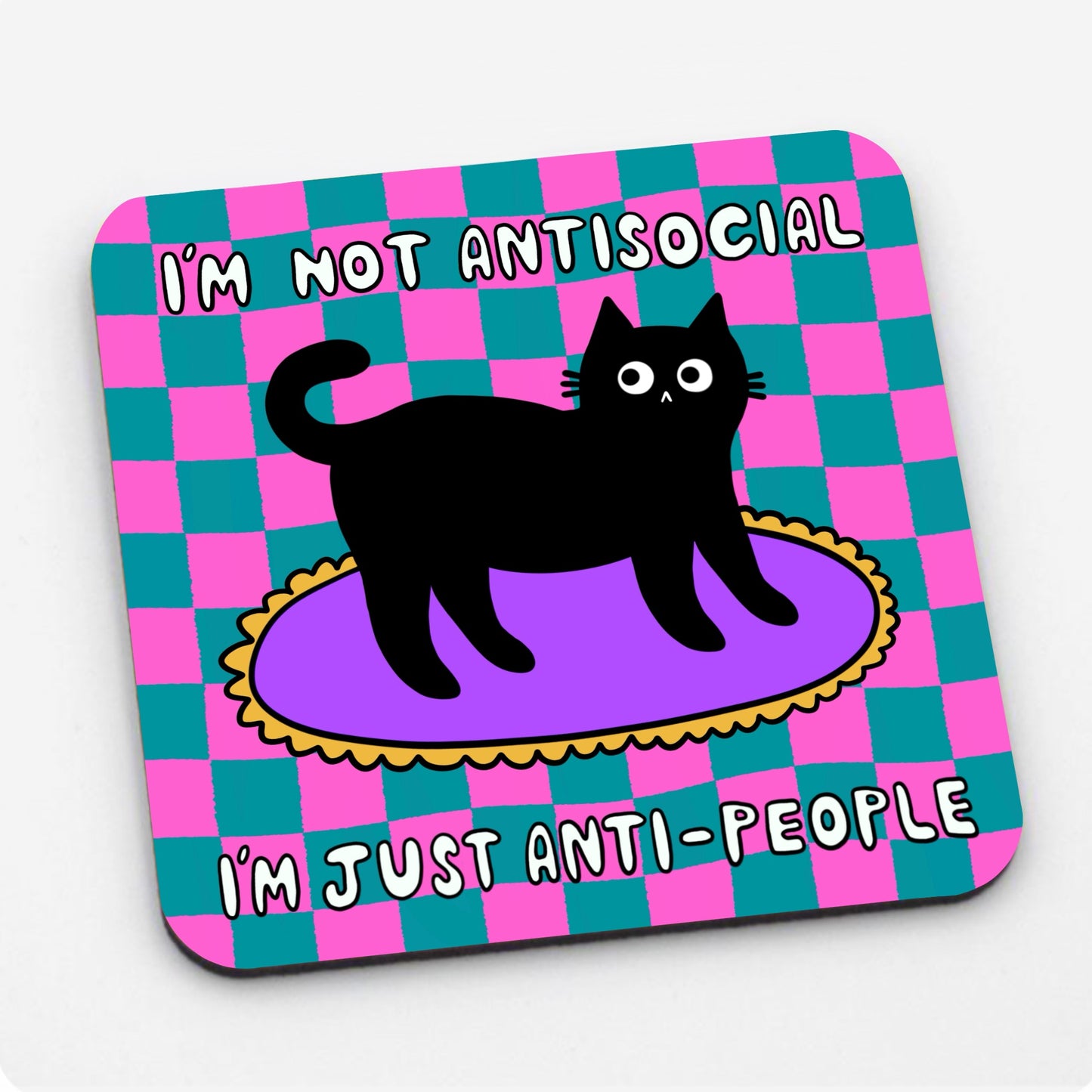 Antisocial Cat Coaster