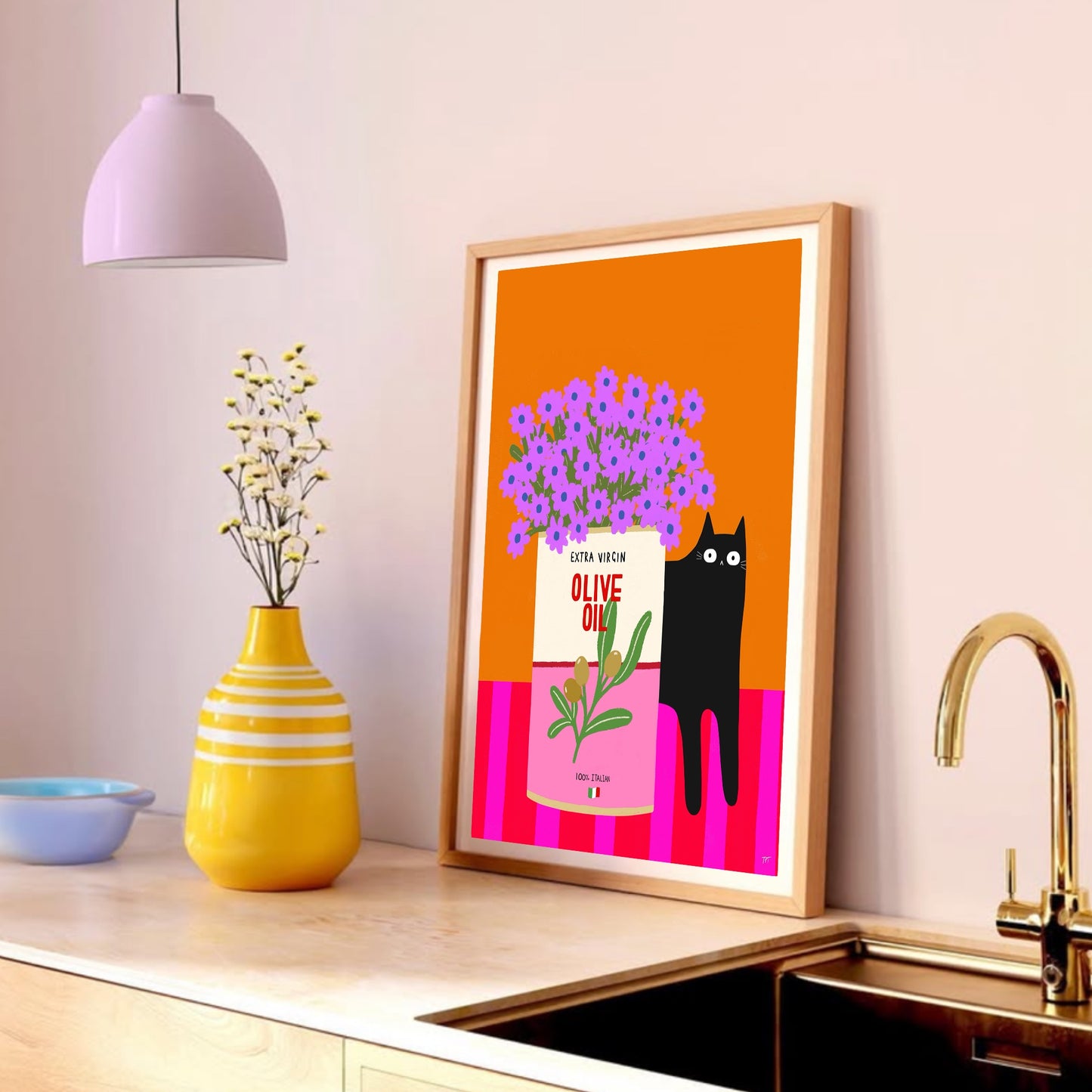 Olive Oil Cat print