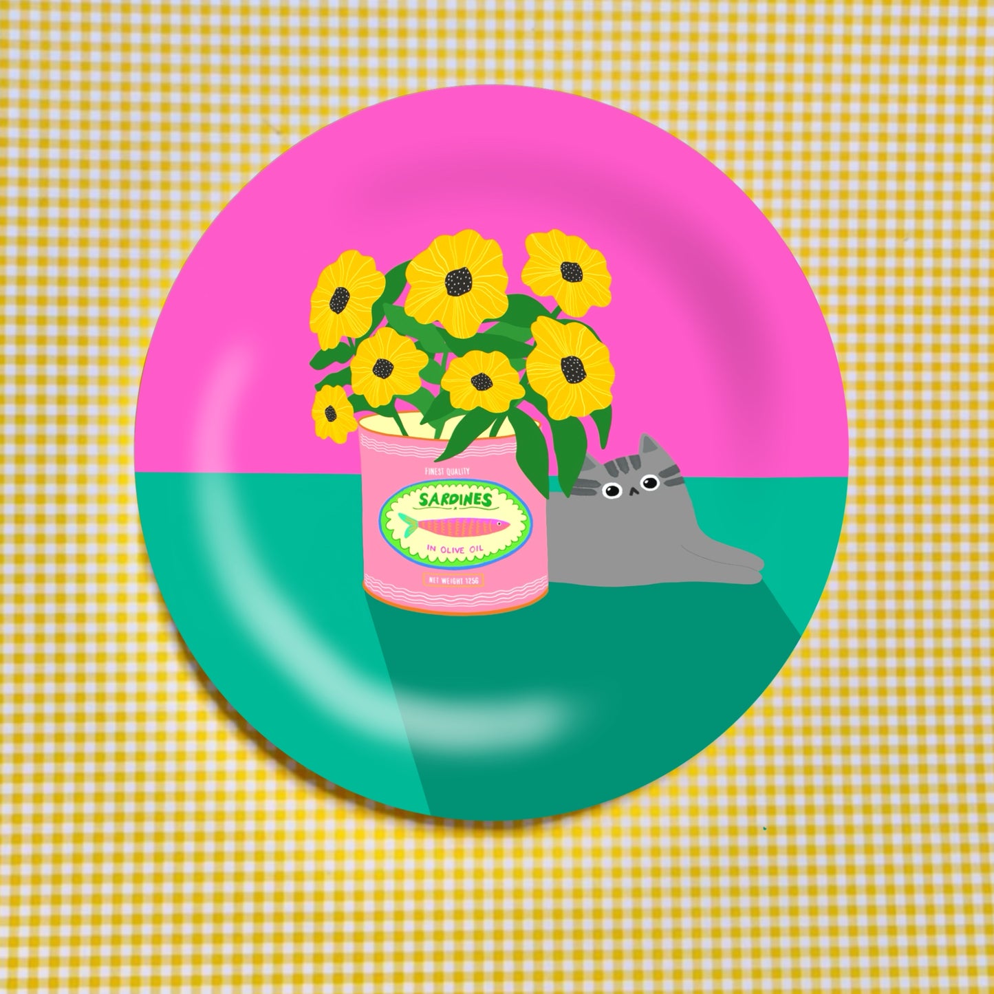 Flowers And Sardines - Ceramic Plate