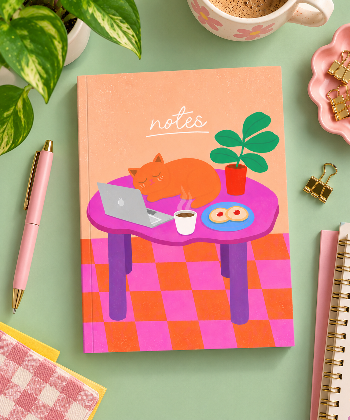 Orange Katze - Notizbuch