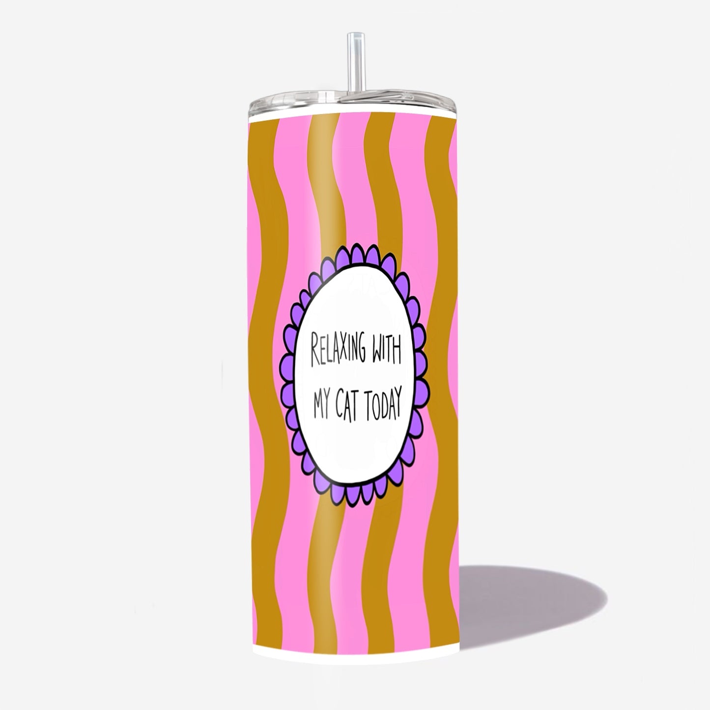 Relaxing With My Cat Travel Tumbler