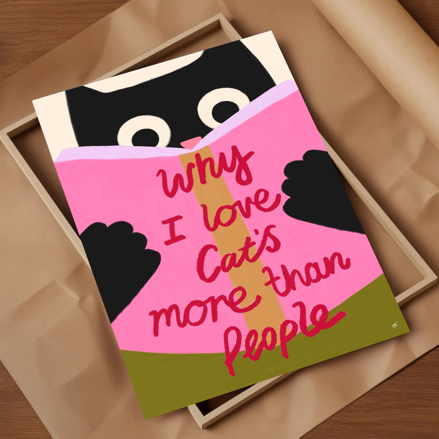 Reading Cat Print