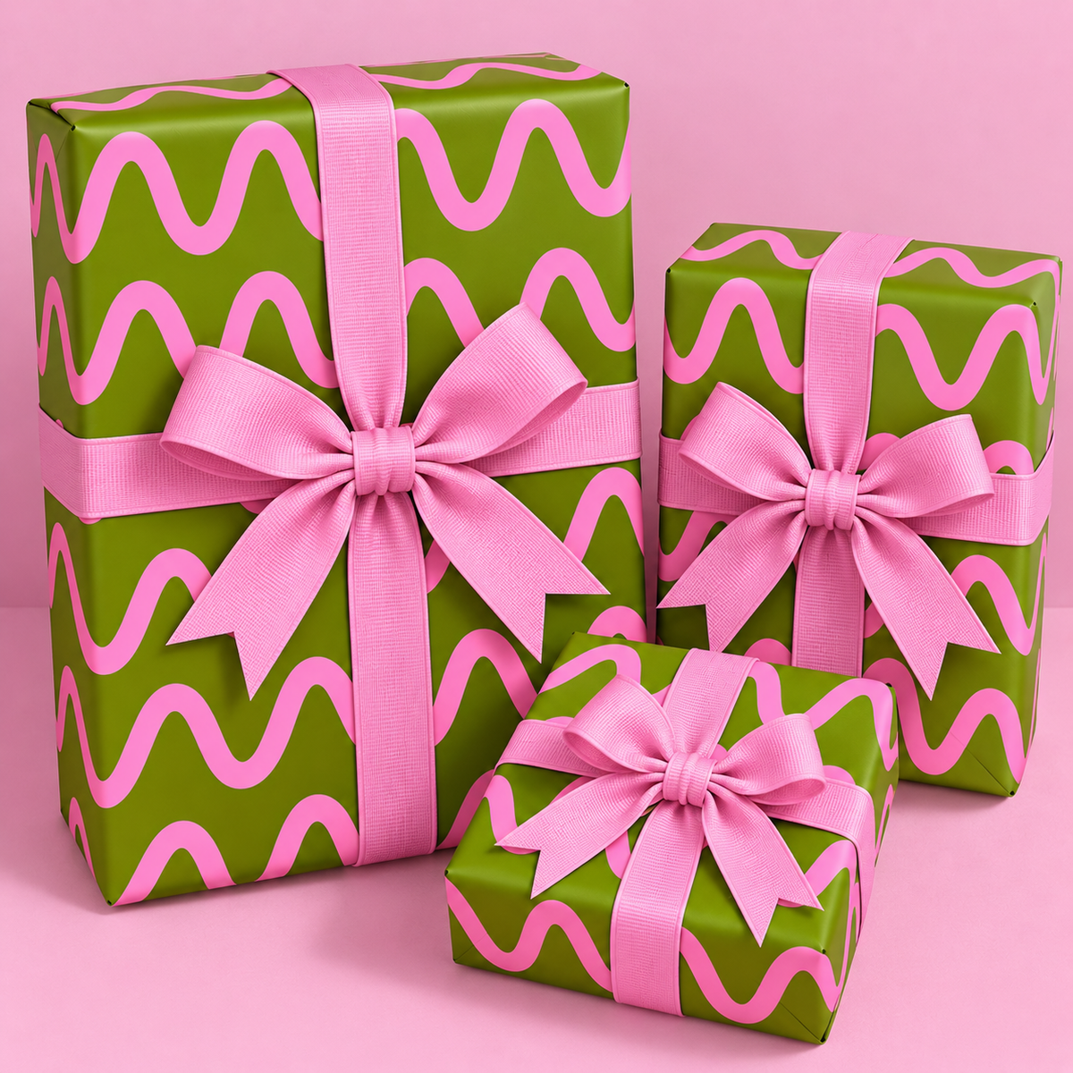 Pink Squiggles - Wrapping Paper Sheet