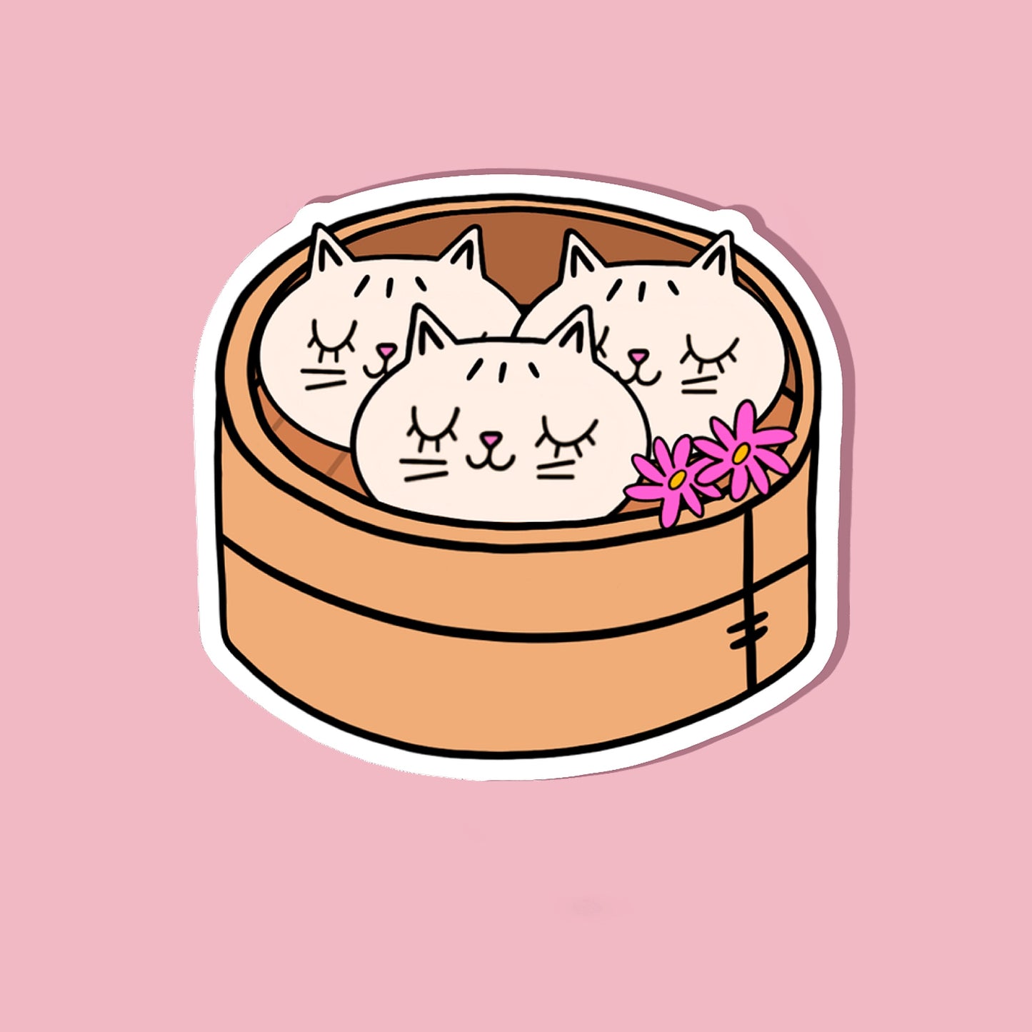 Dim Sum Cats Vinyl Sticker