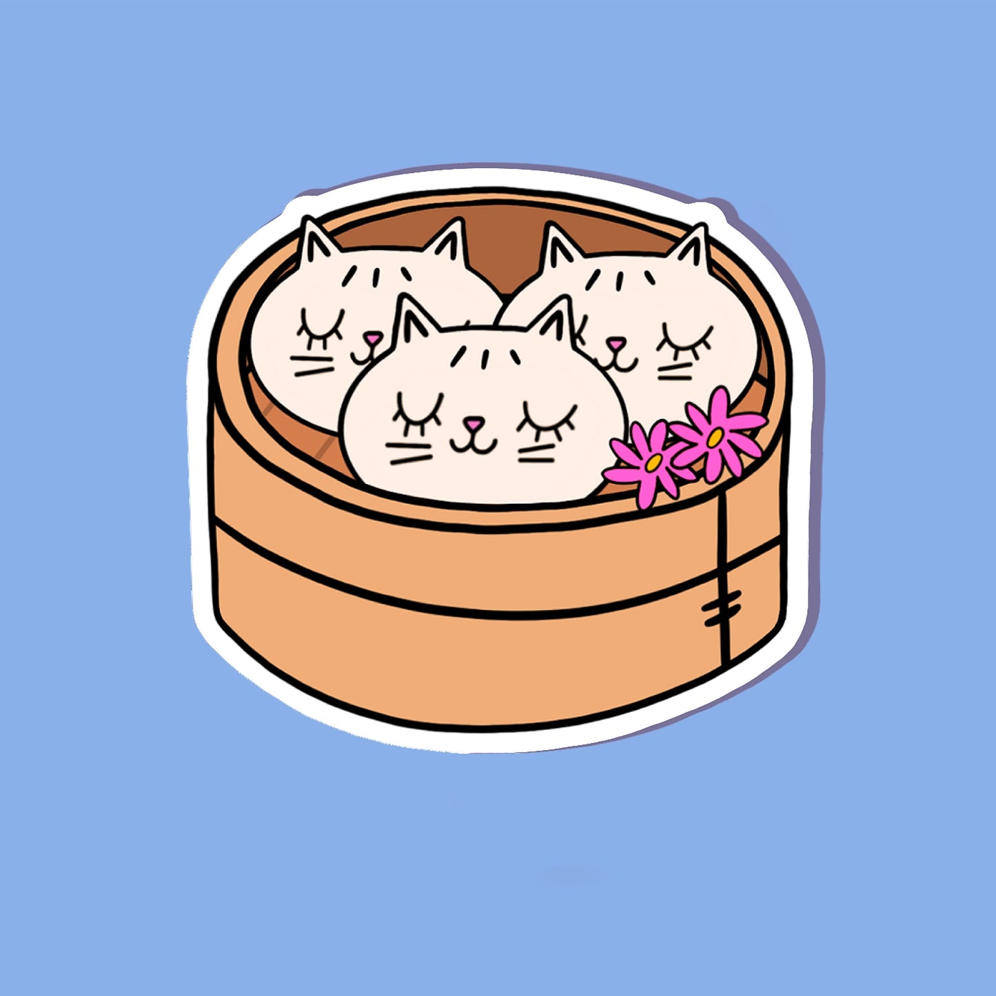 Dim Sum Cats Vinyl Sticker