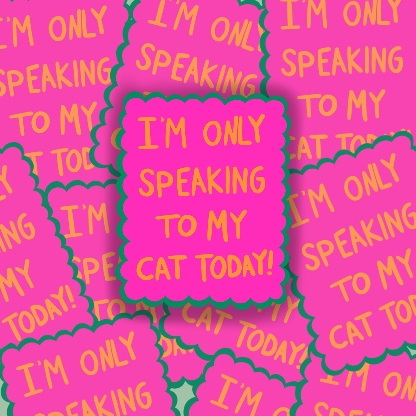 Speaking To My Cat Vinyl Sticker