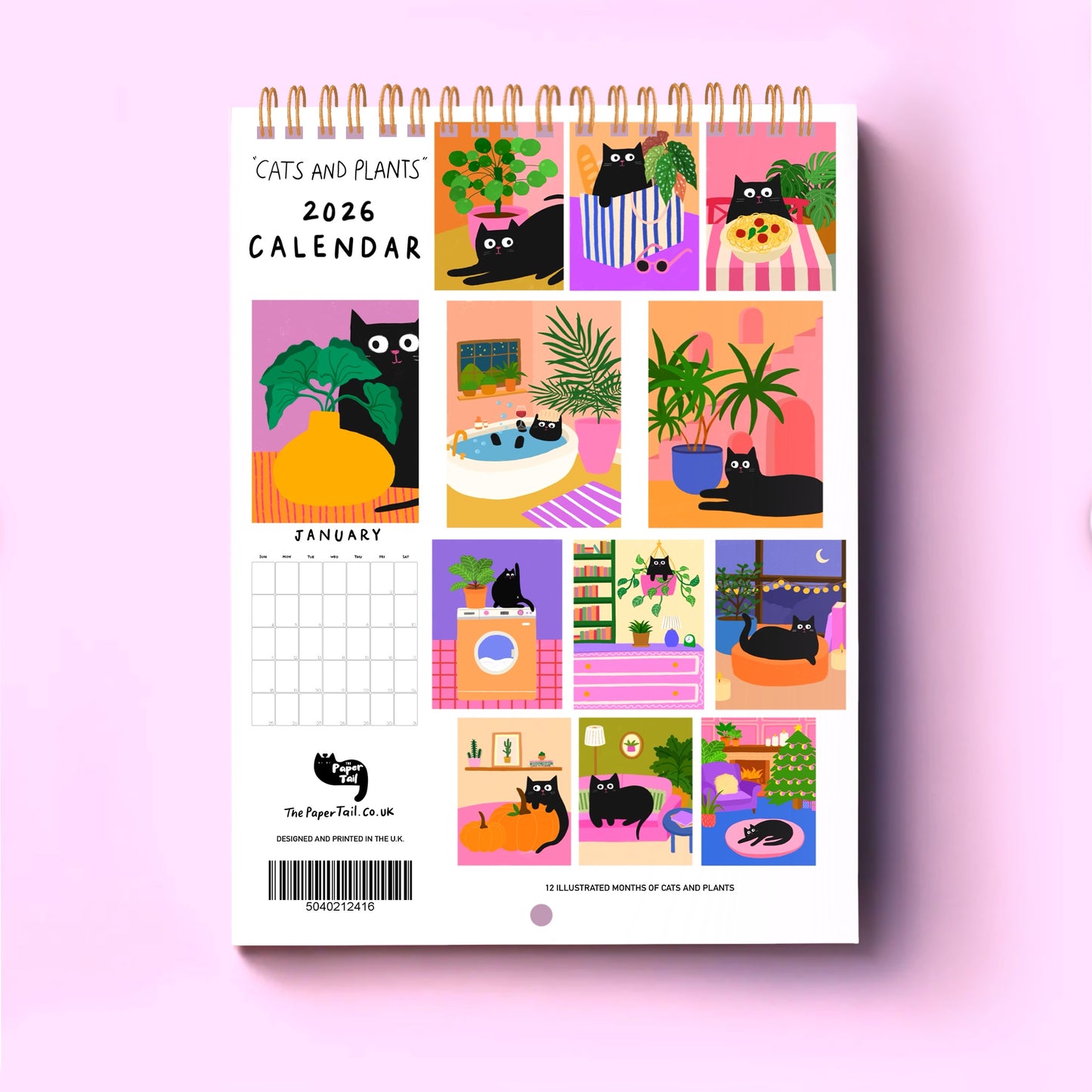 Cats And Plants - 2026 Wall Calendar