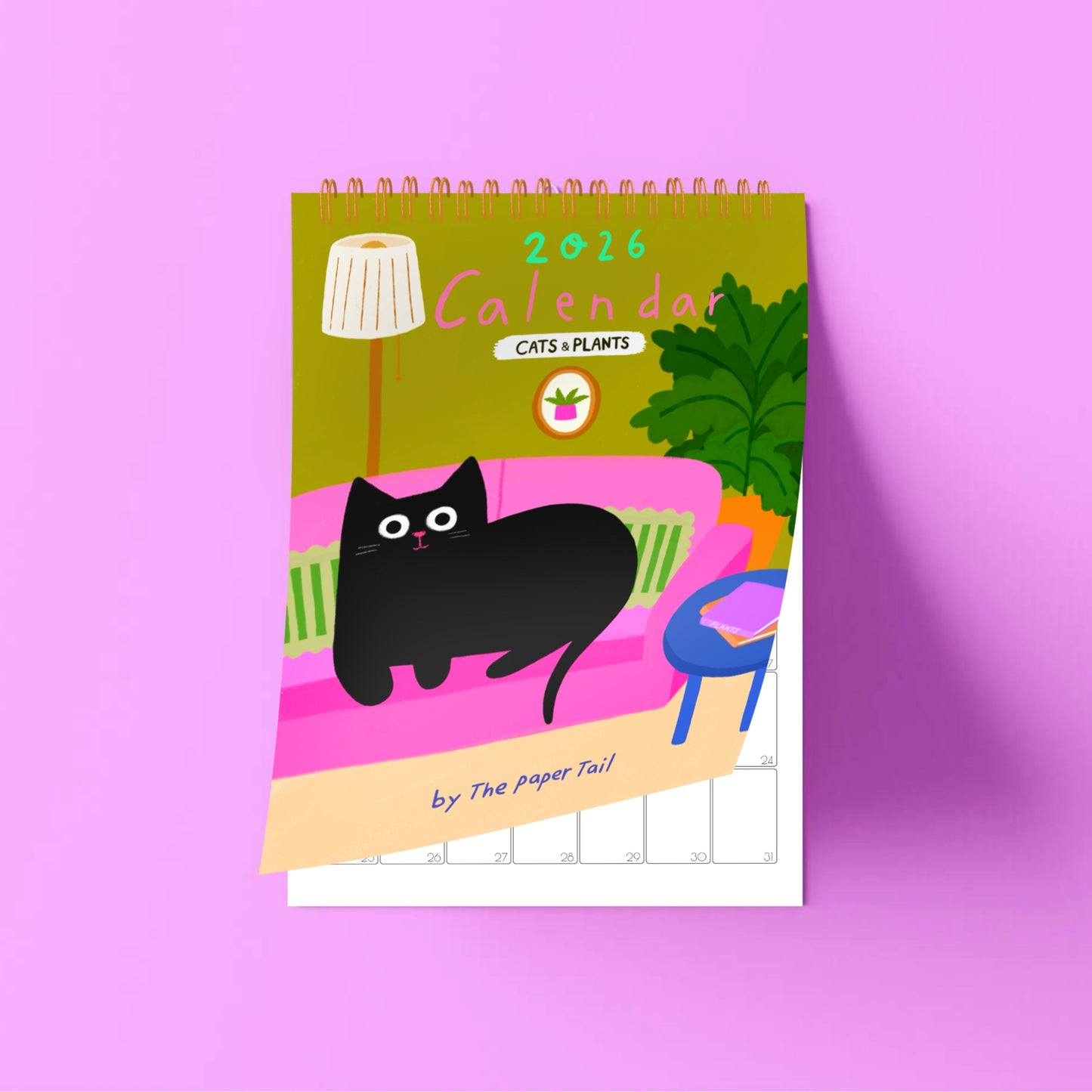 Cats And Plants - 2026 Wall Calendar