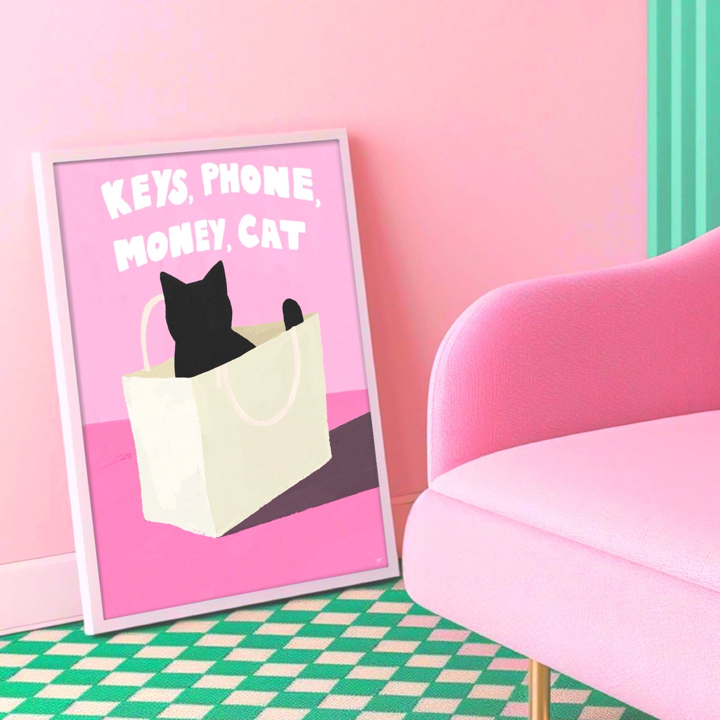 Keys And Cat Wall print