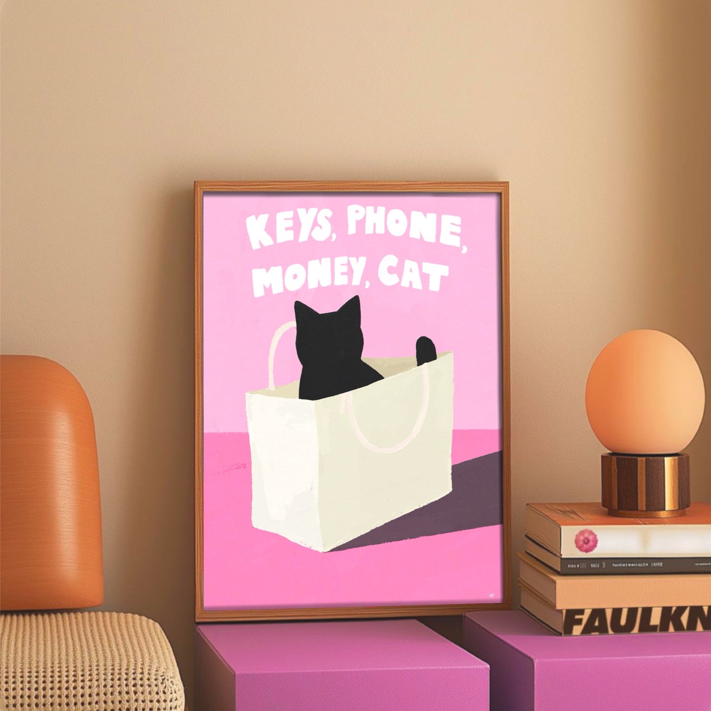 Keys And Cat Wall print