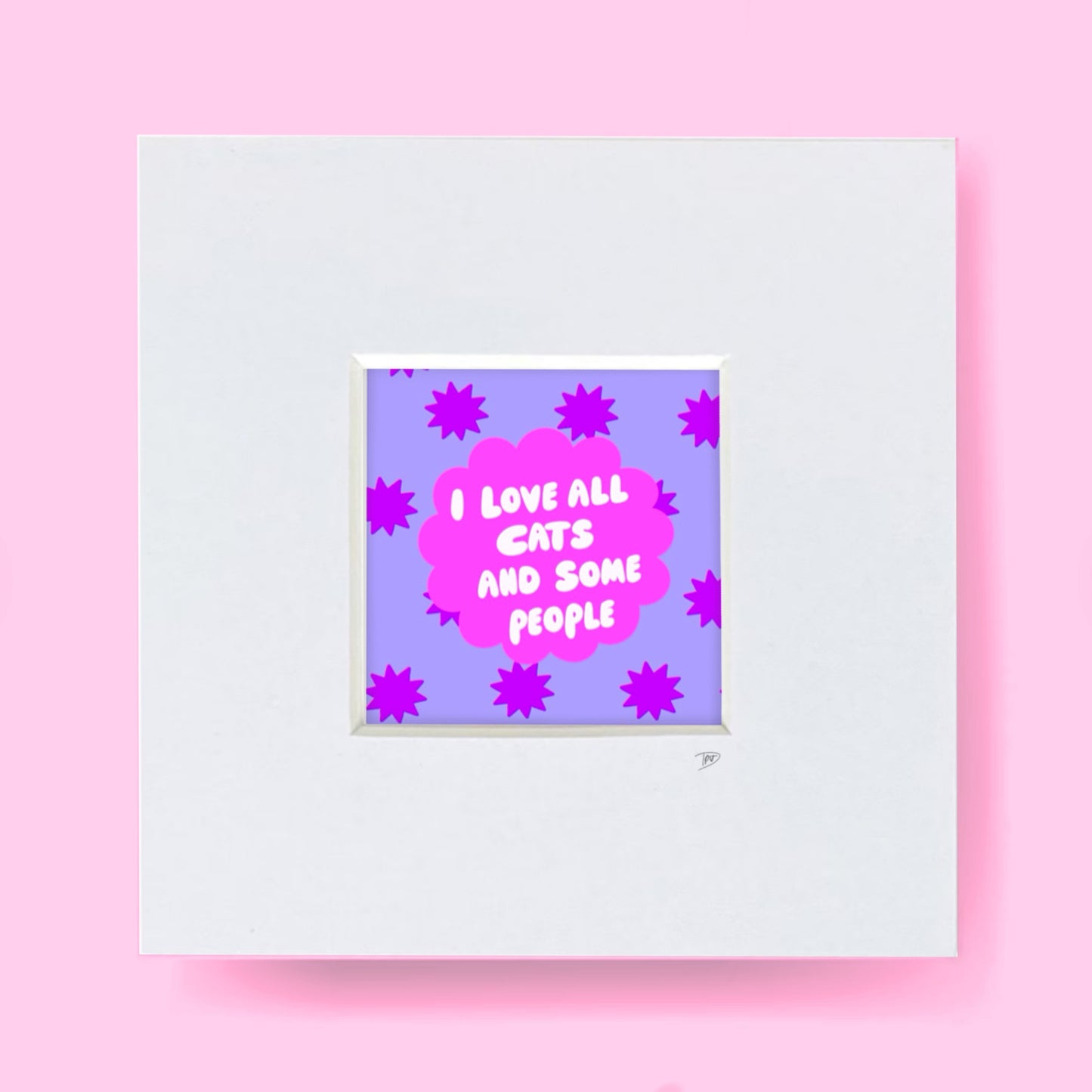Love All Cats - Mini Mounted Print