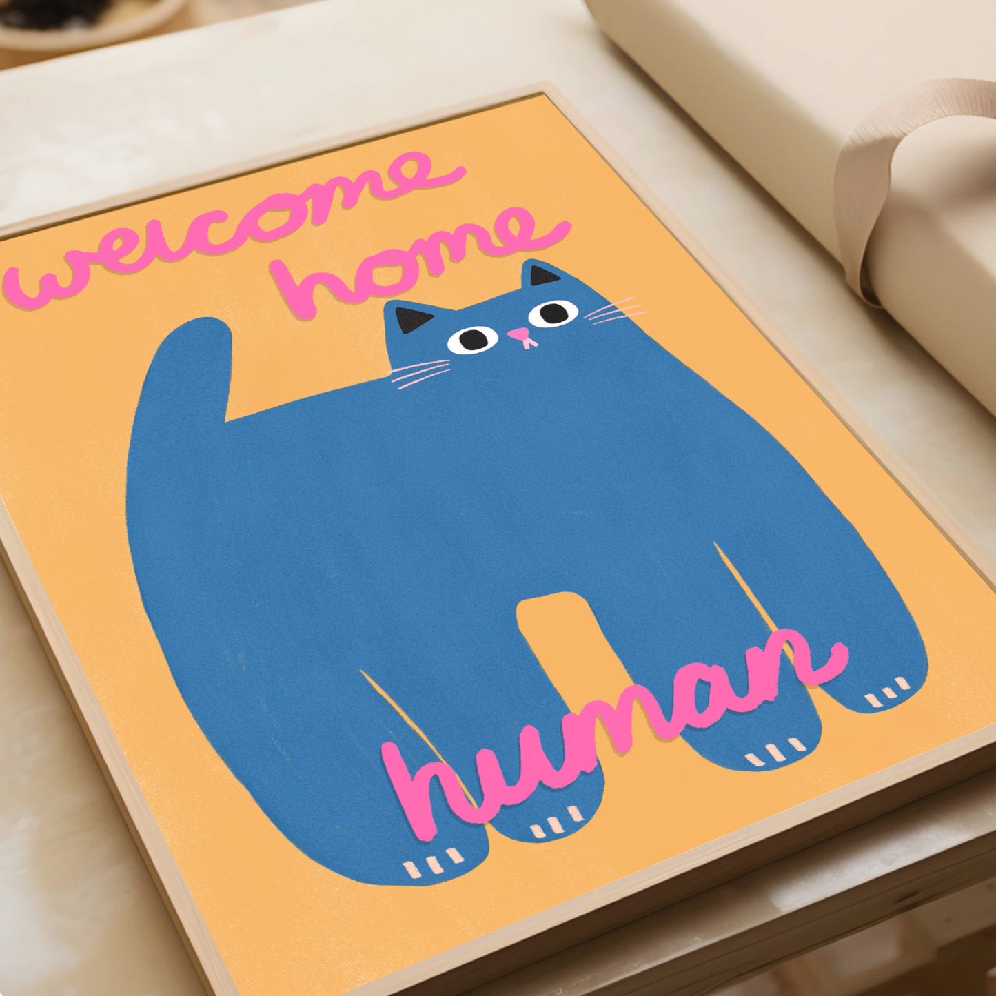 Welcome Home Human - Cat Art Print