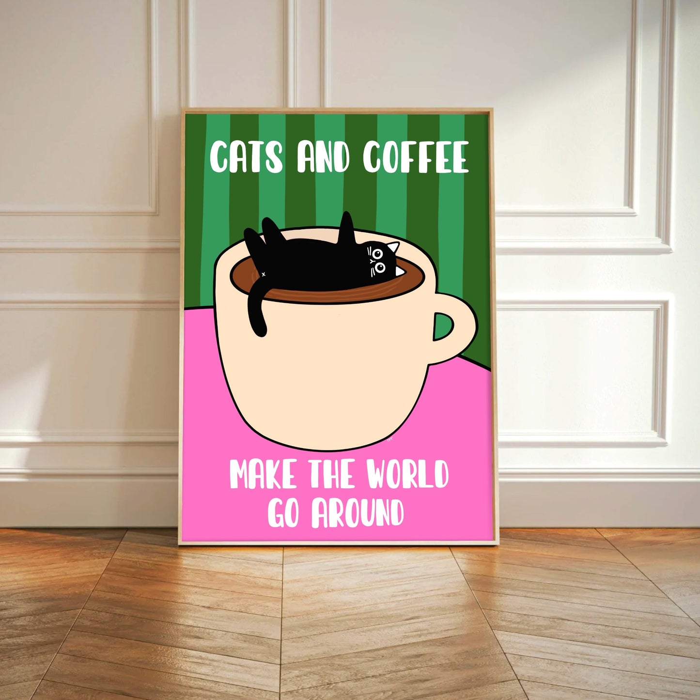 Cats And Coffee Print
