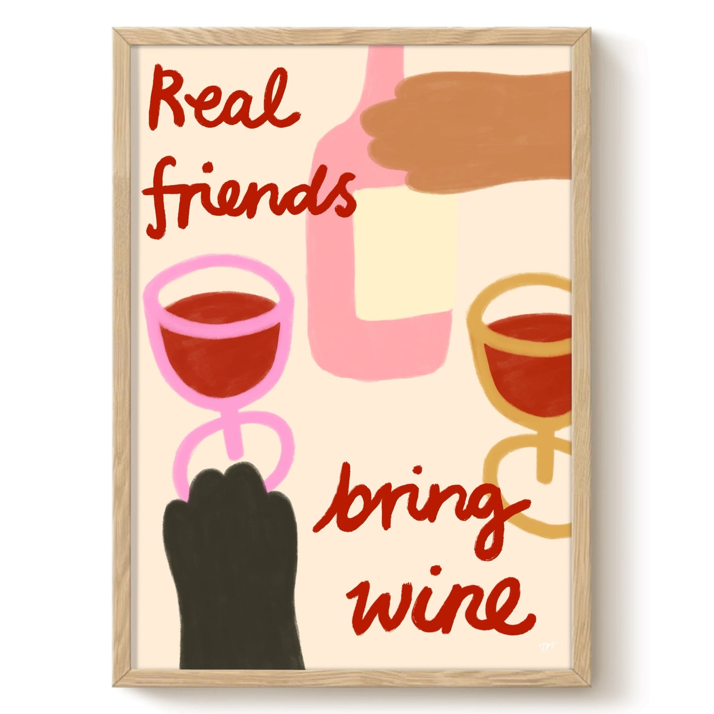 Friends Bring Wine Print
