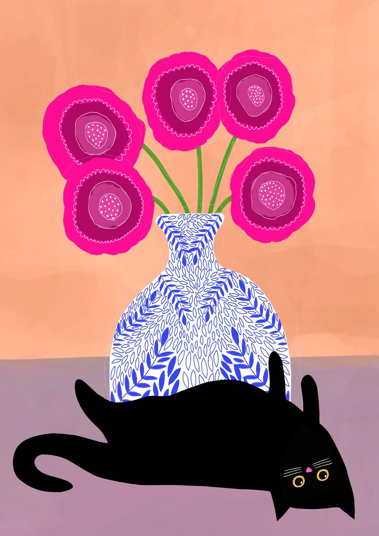 Upside Down Cat print
