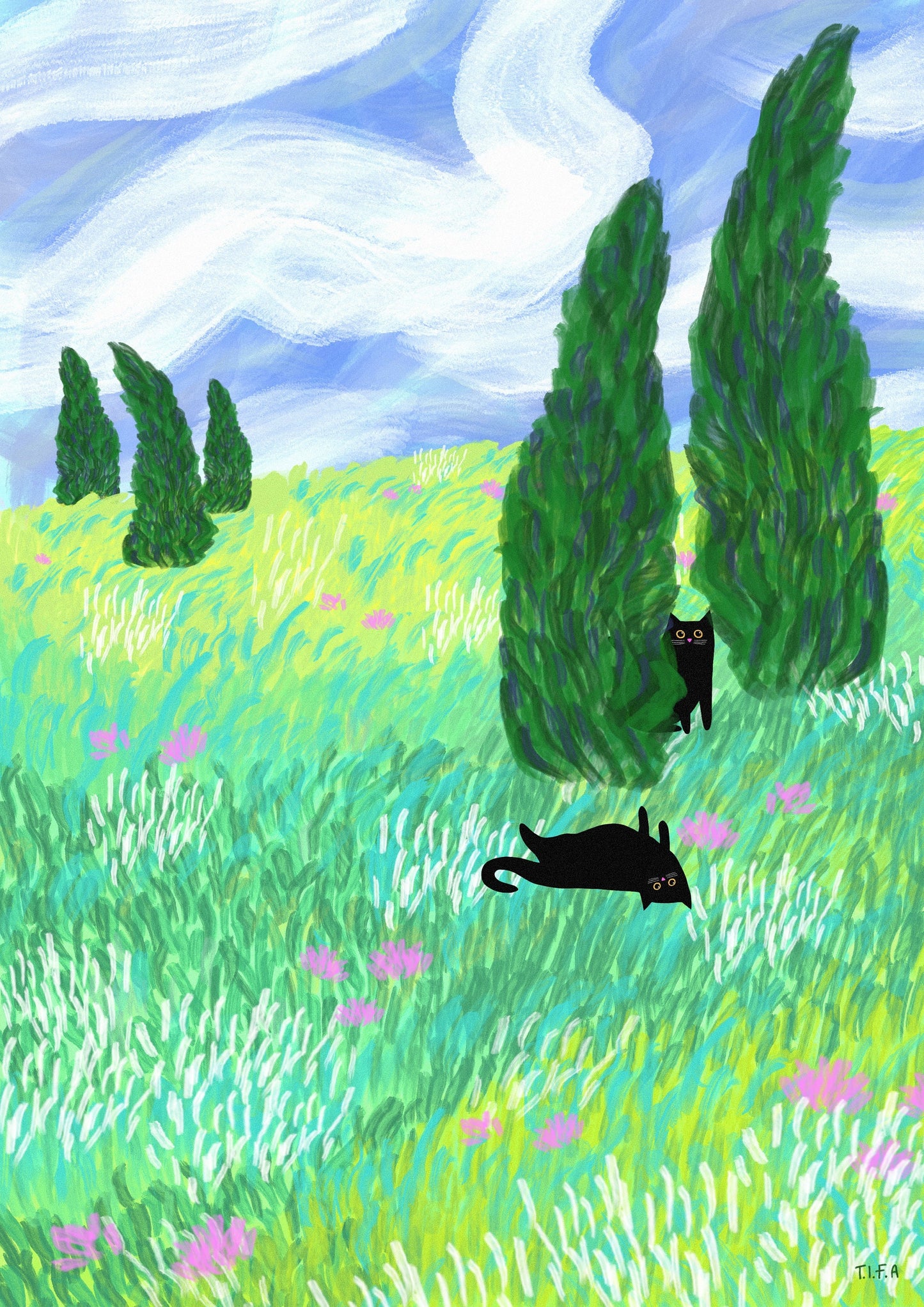 Field Cats print