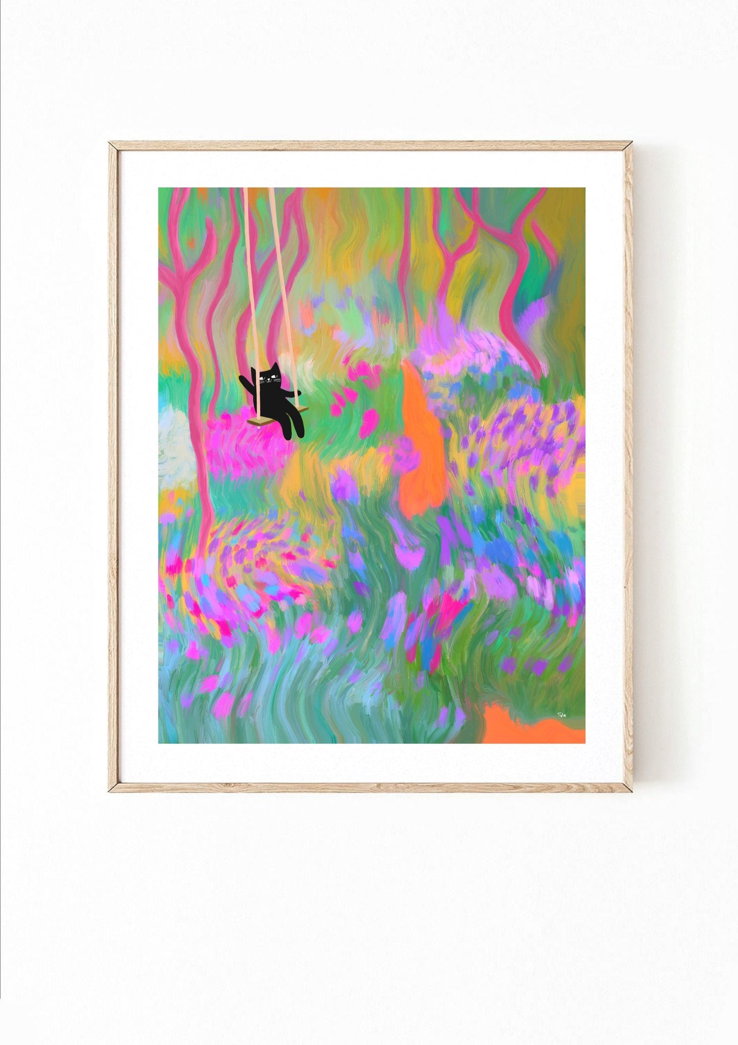 Swinging Cat print
