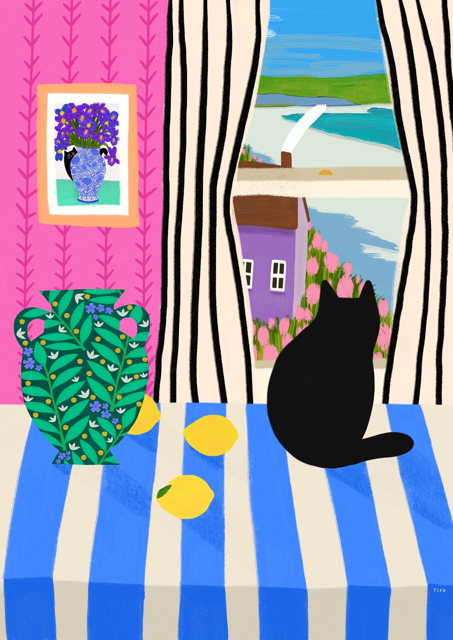 Cat At The Window print