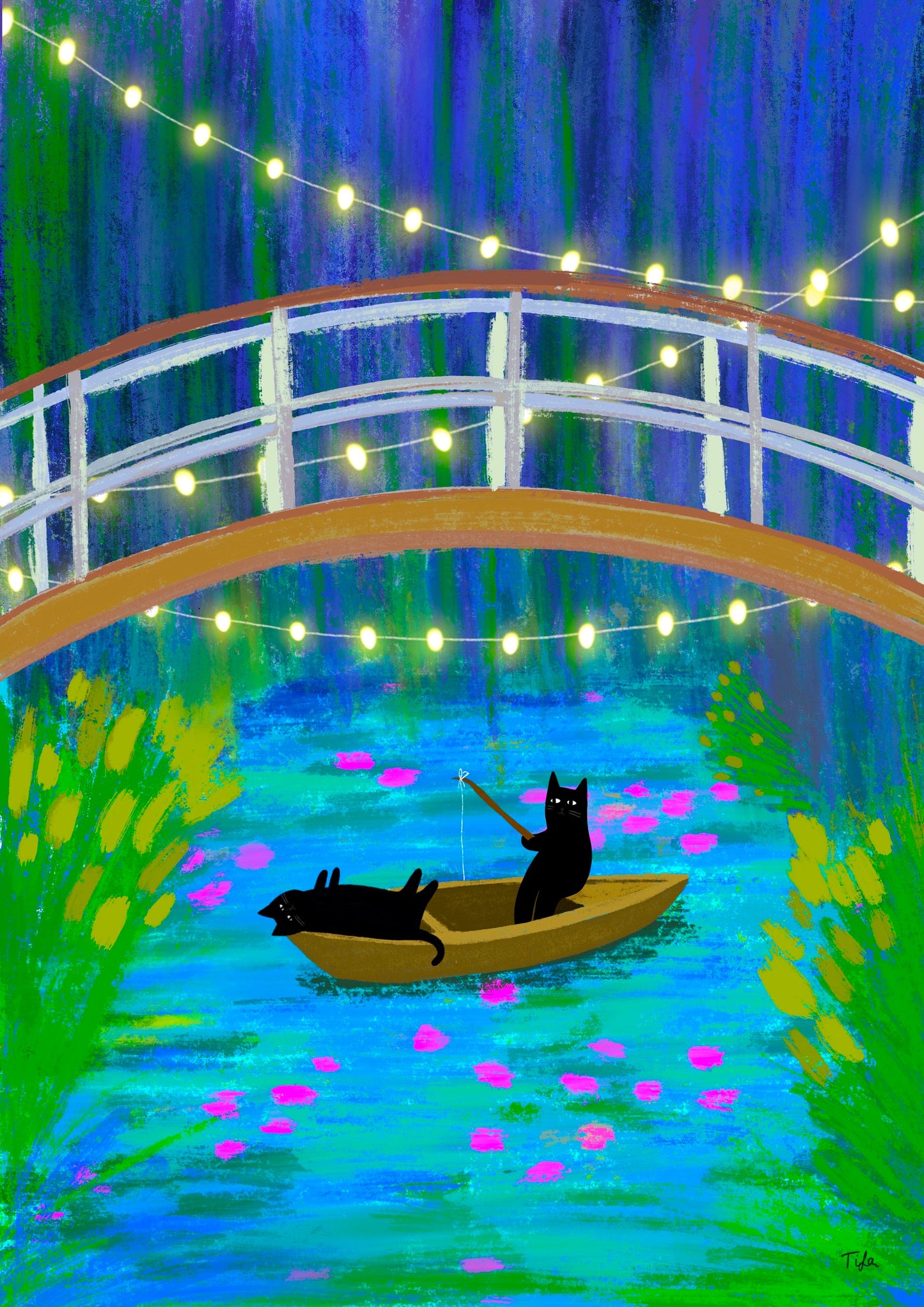Fishing Cats print