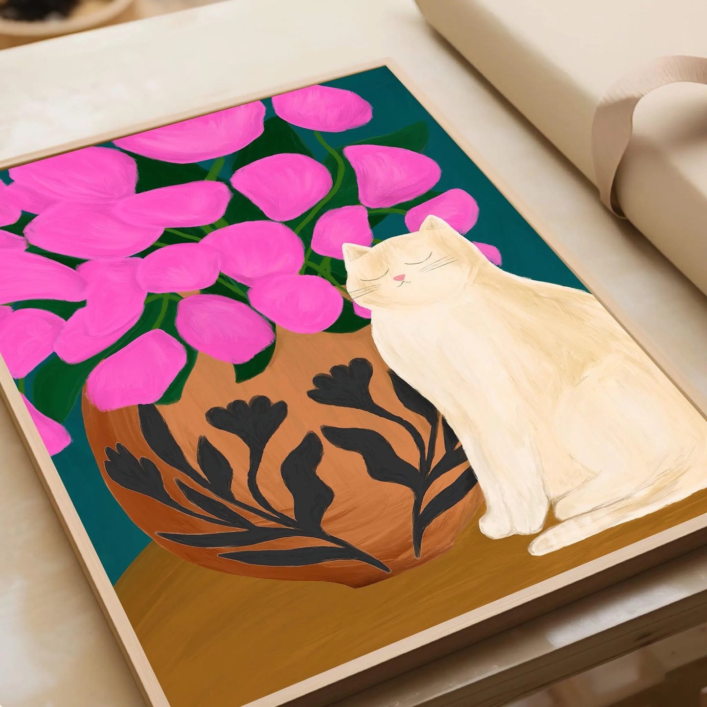 White Cat print