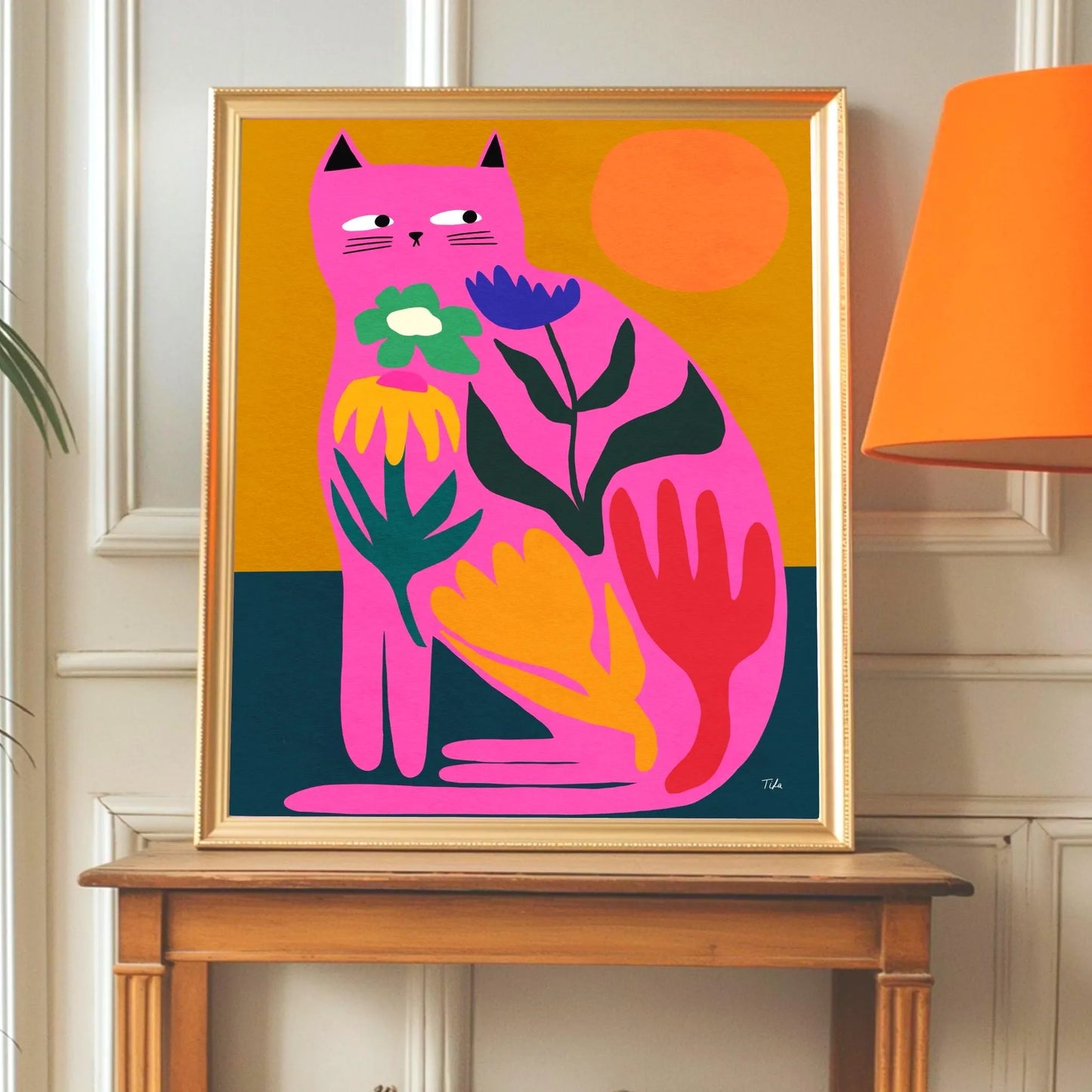 Floral Cat print