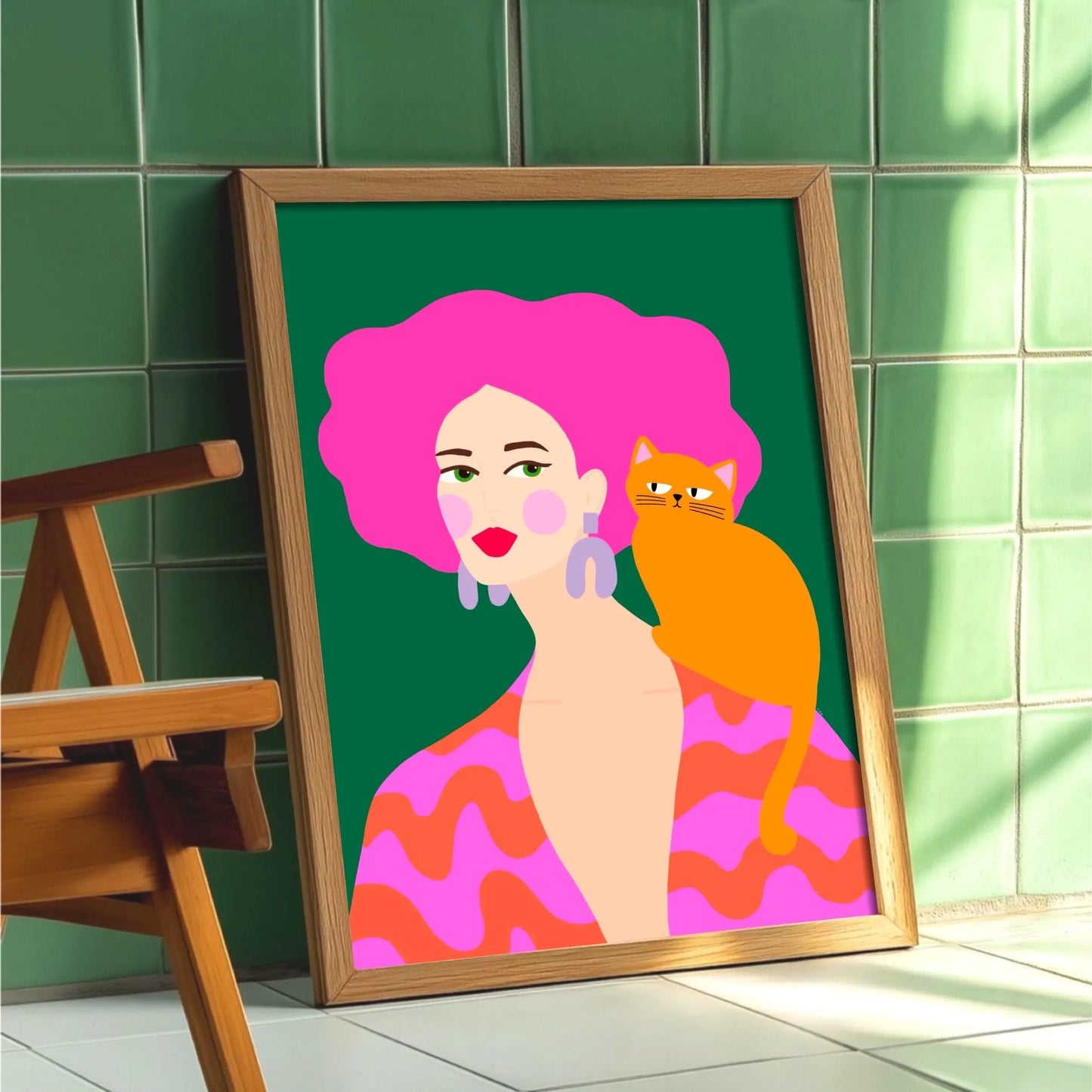 Pink Hair Girl print