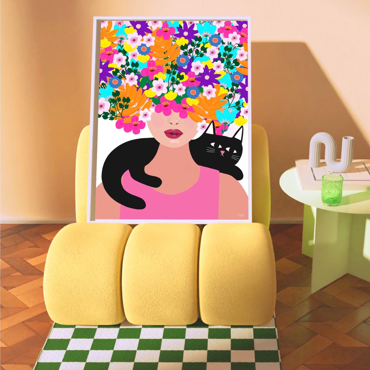 Flower Hair Girl print