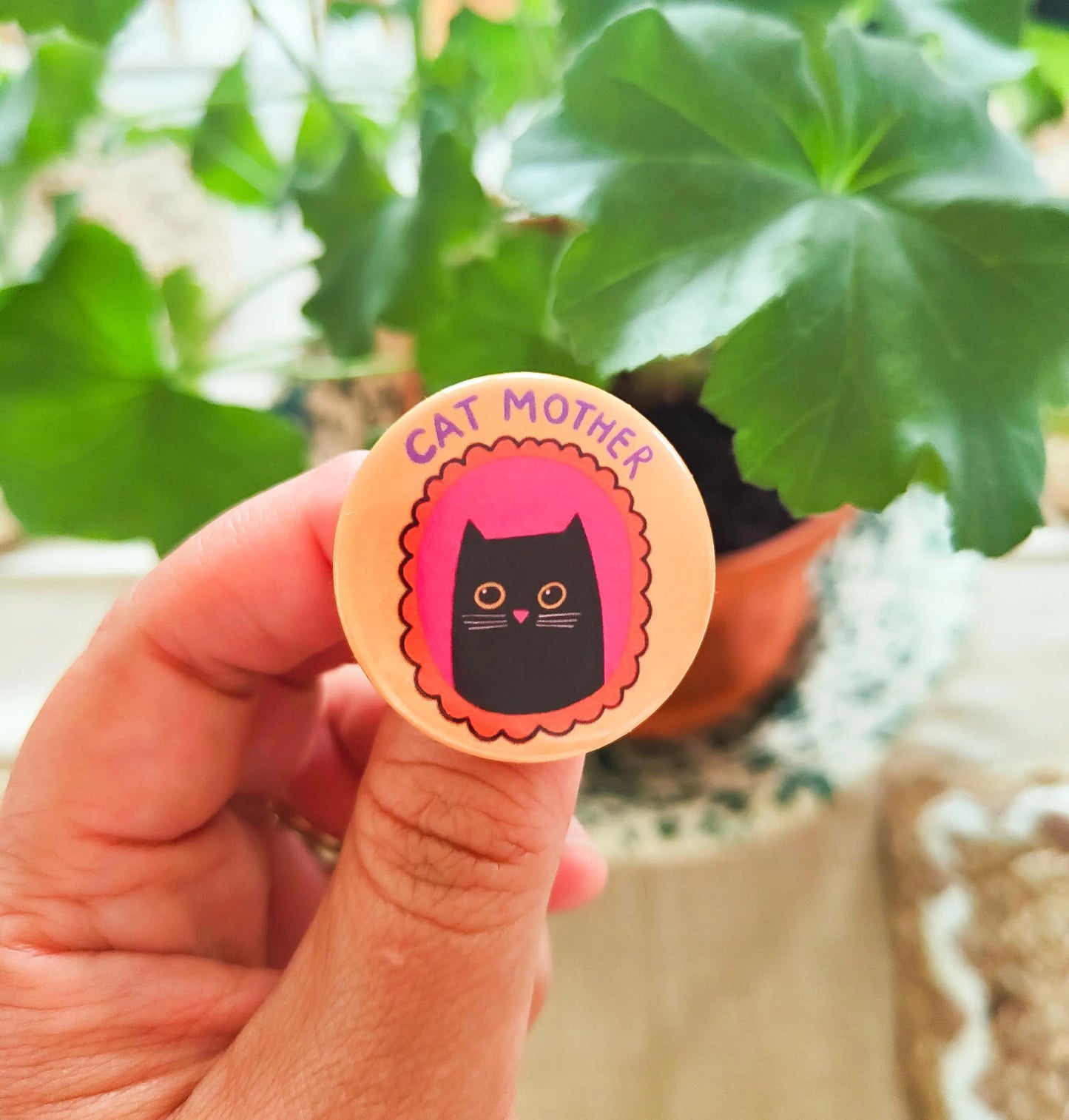 Cat Mother - Button Pin Badge - Black Cats, Funny Gifts