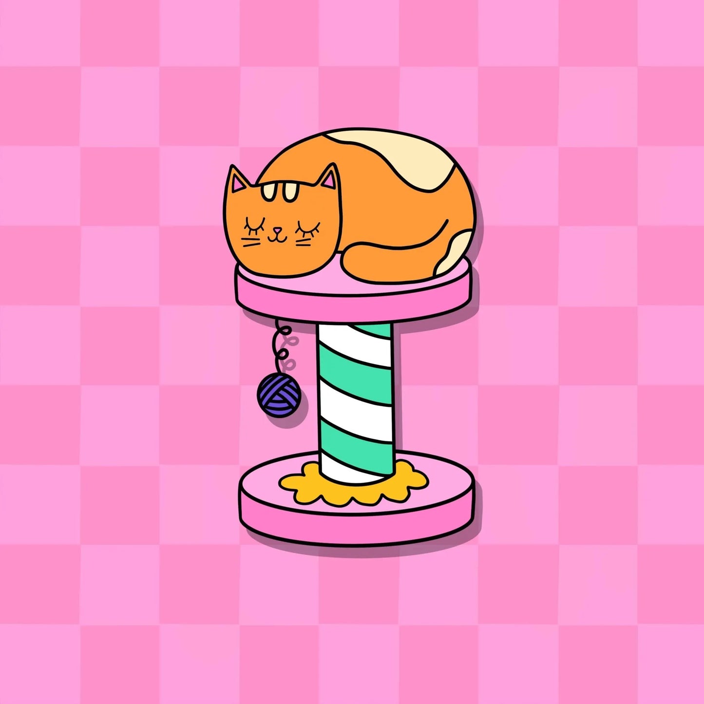 Sleepy Ginger Cat Vinyl Sticker