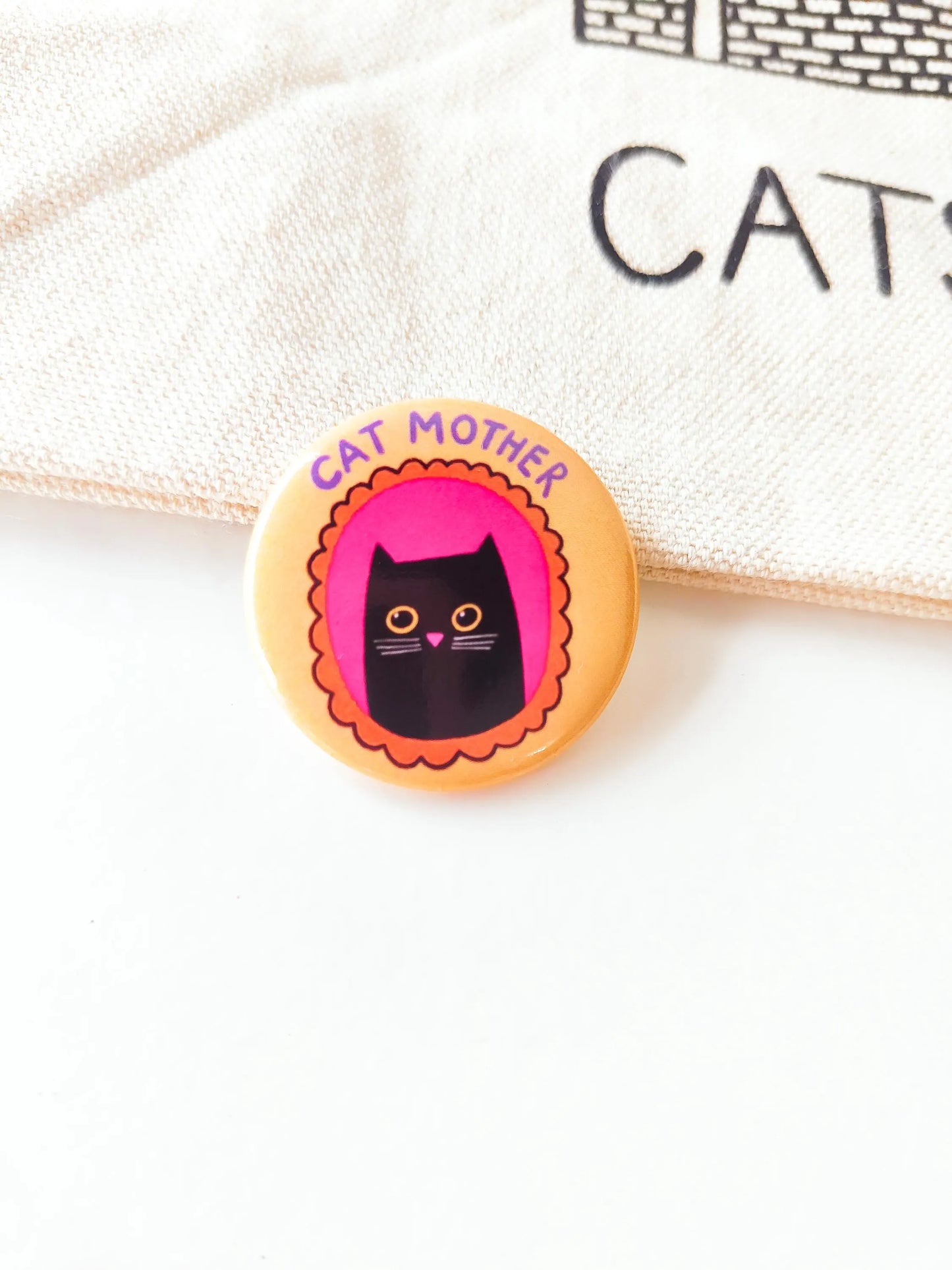 Cat Mother - Button Pin Badge - Black Cats, Funny Gifts