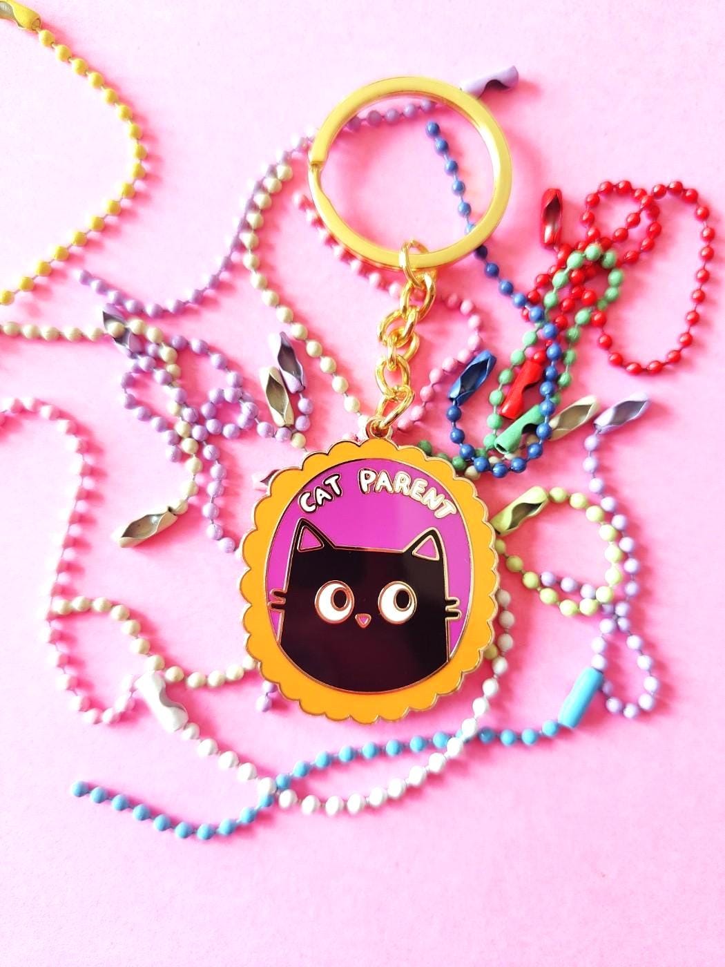 Cat Parent - Hard Enamel Keychain