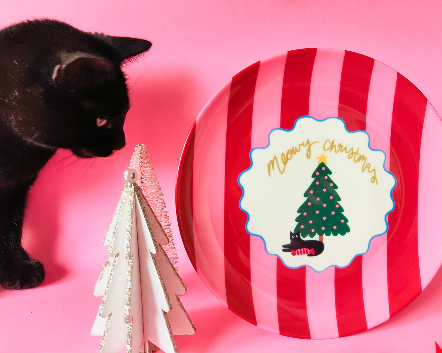 Meowy Christmas - Cat Ceramic Plate