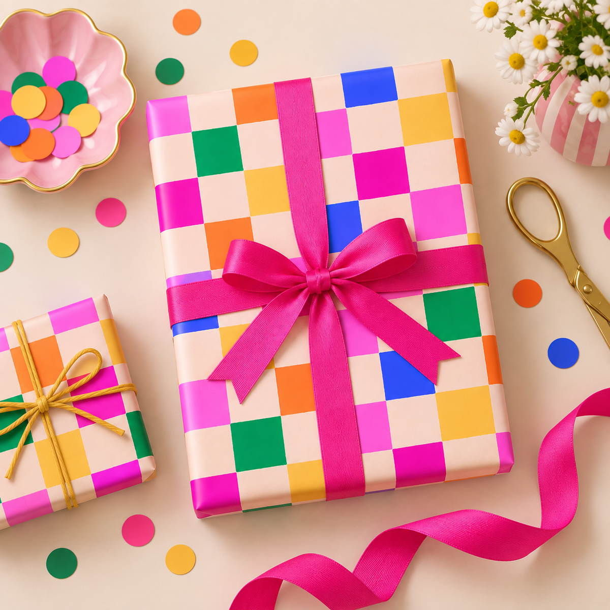 Colourful Squares - Wrapping Paper Sheet