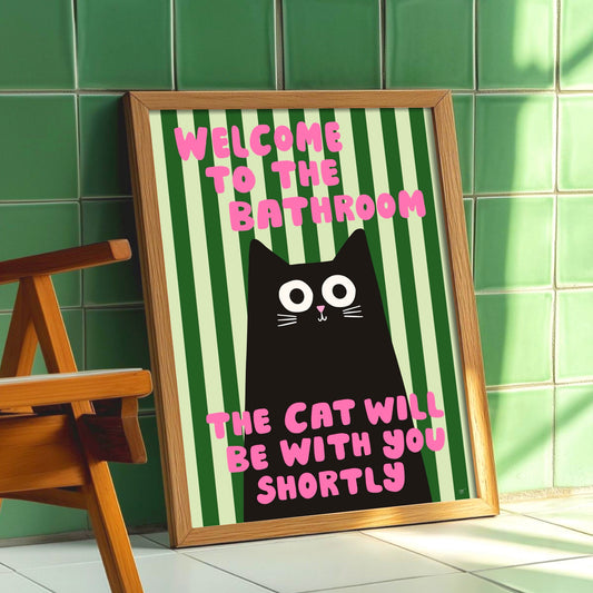 Bathroom Cat print