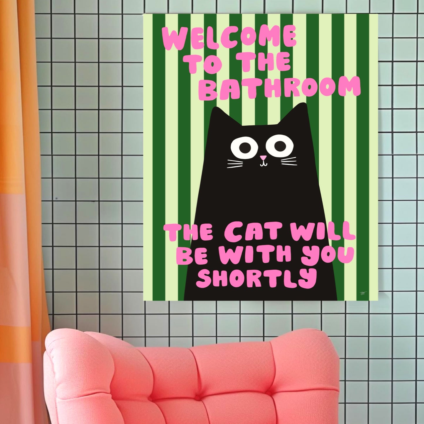 Bathroom Cat print